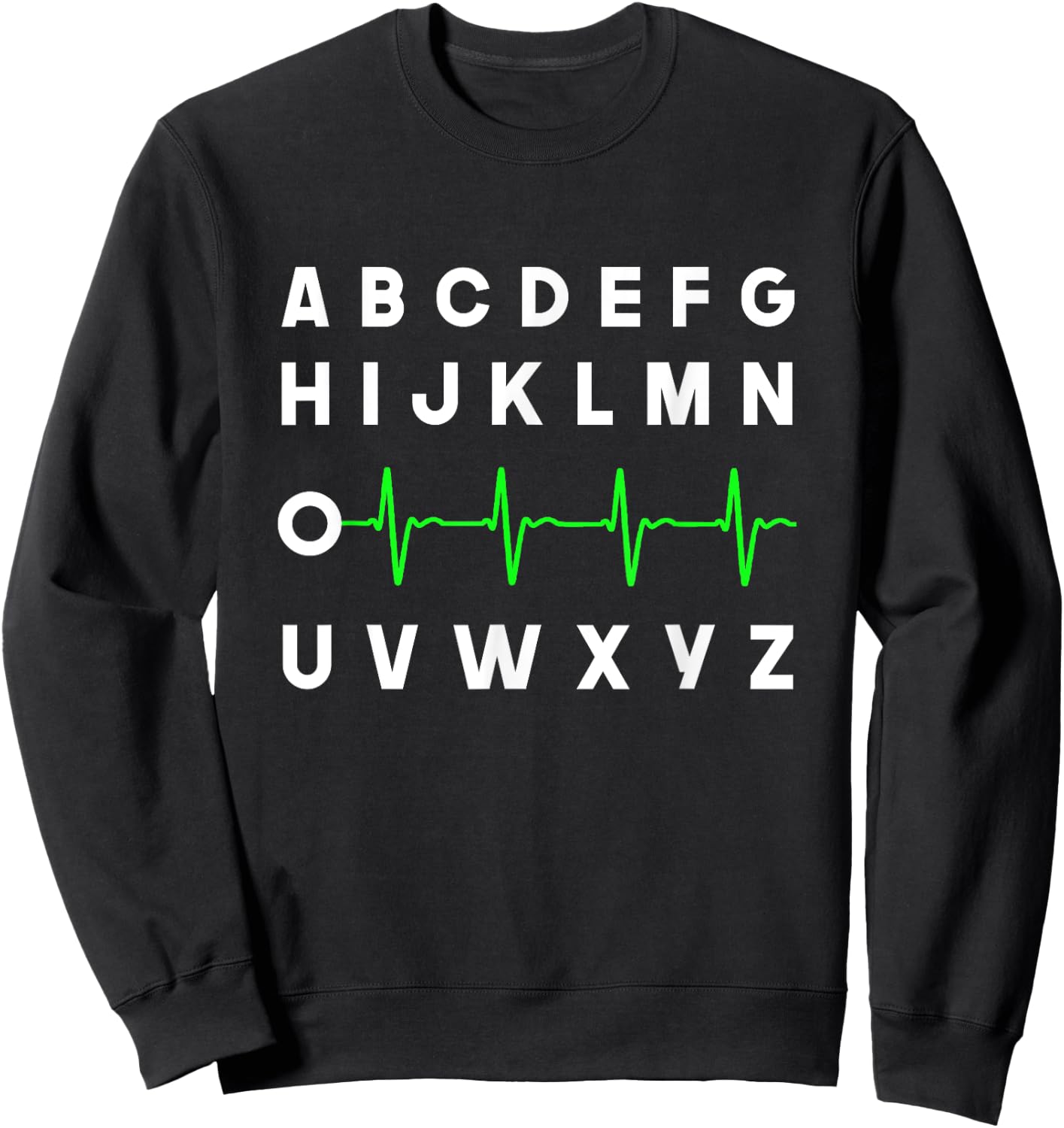 Nurse PQRST, ABC's Ekg Strip Alphabet, funny Nurse Meme Sweatshirt - Sweatshirt | Black