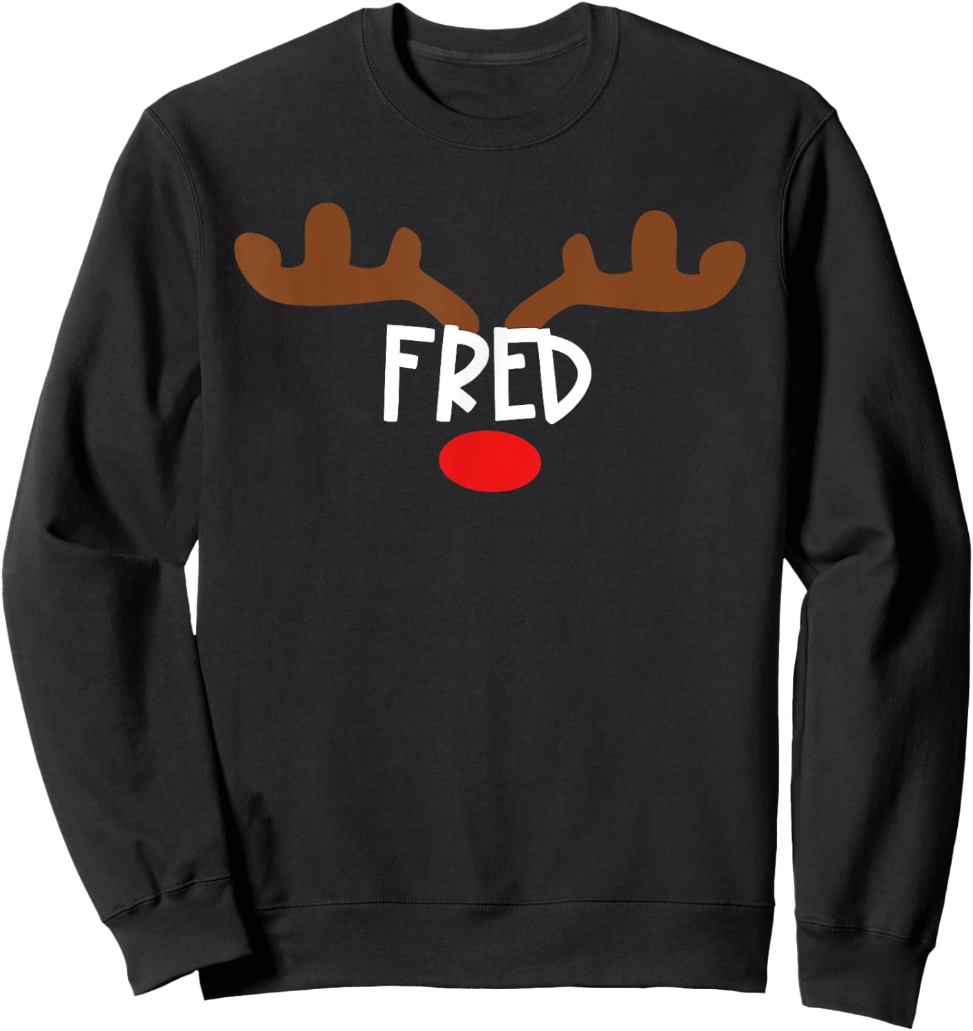 Fred Reindeer Antlers - Funny Christmas Gift Sweatshirt - Sweatshirt | Black