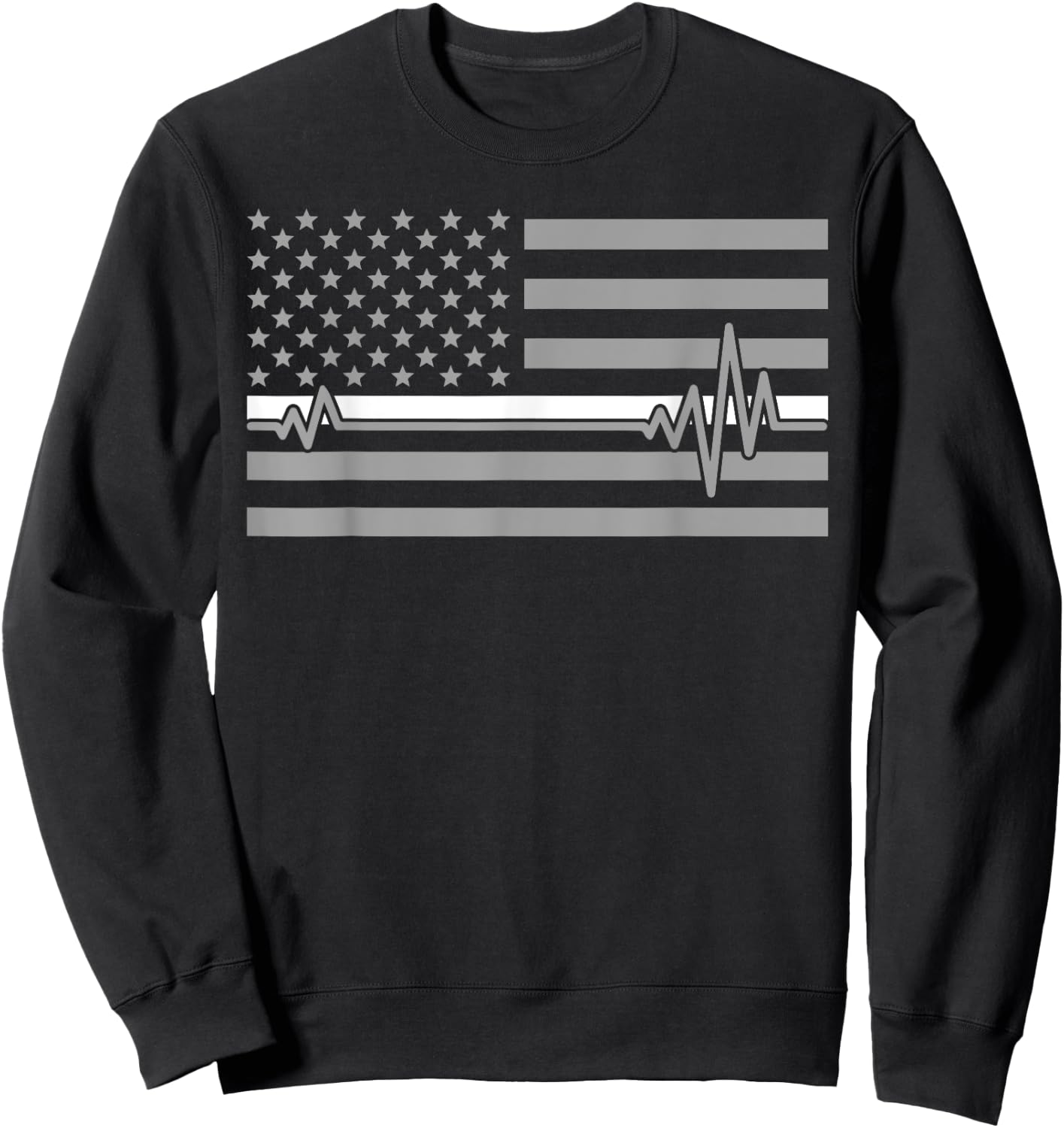 Thin Line In White Us Flag Heartbeat Paramedic Love Shirt Sweatshirt - Sweatshirt | Black