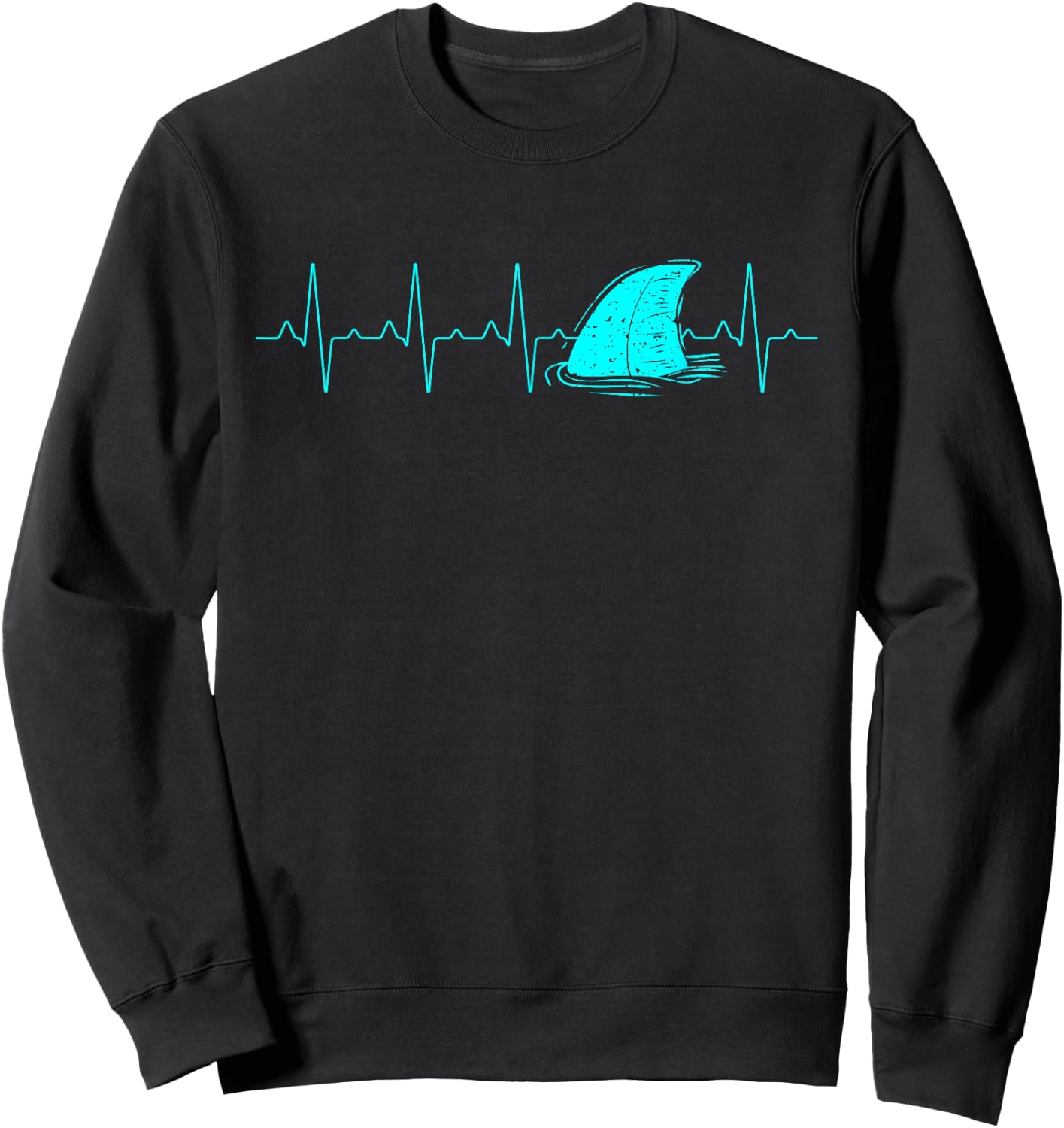 Ocean Animal Heartbeat Shark Sweatshirt - Sweatshirt | Black