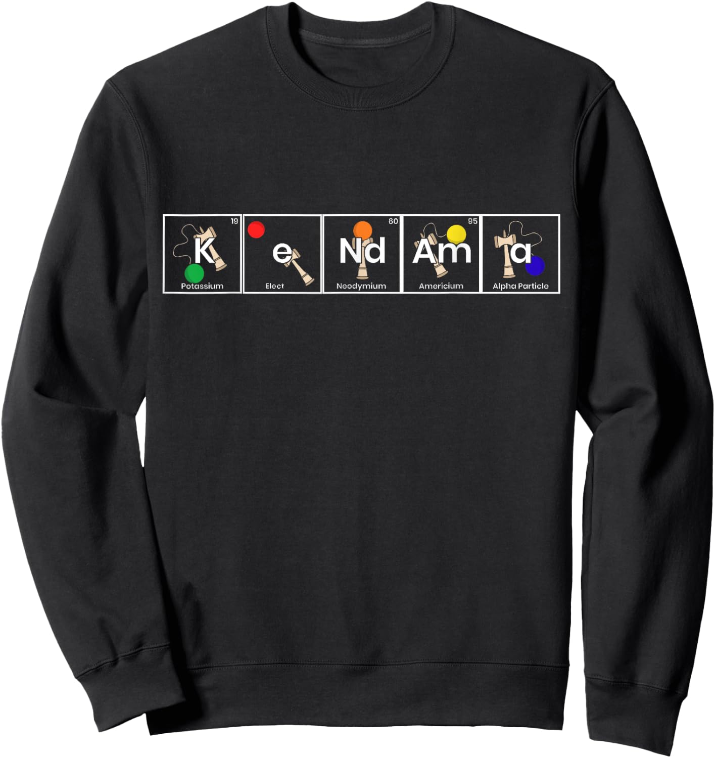 Kendama Elements Japanese Toy Sword And Ball Game Gift Sweatshirt - Sweatshirt | Black