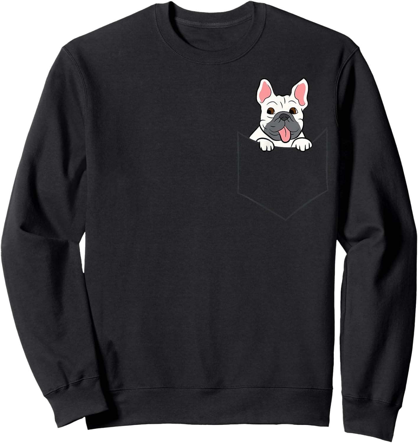 French Bulldog In A Pocket Cute Pocket French Bulldog Sweatshirt - Sweatshirt | Black