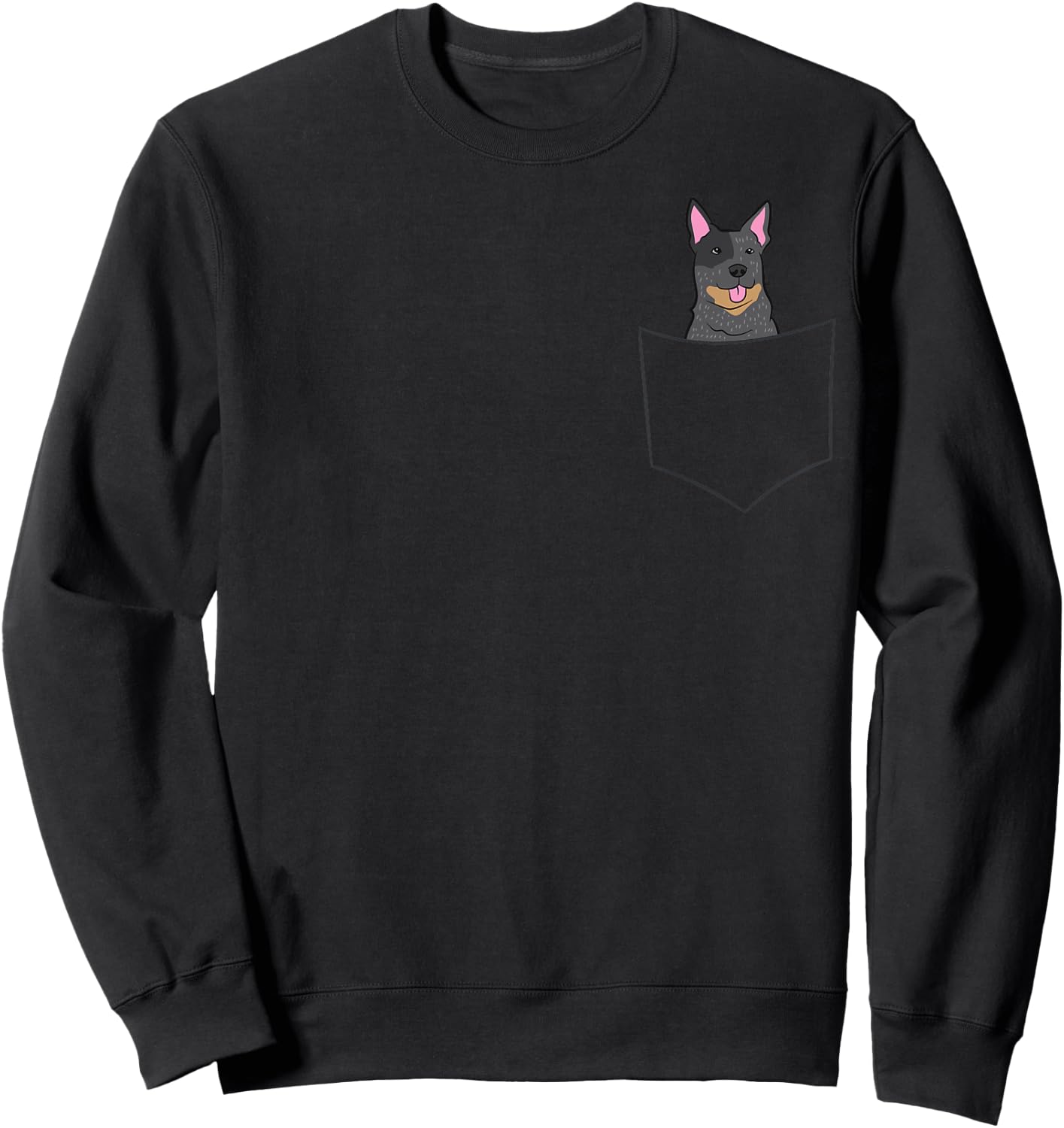 Blue Heeler Dog In The Pocket Australian Cattle Dog Heeler Men Women Girls Kids Sweatshirt - Sweatshirt | Black