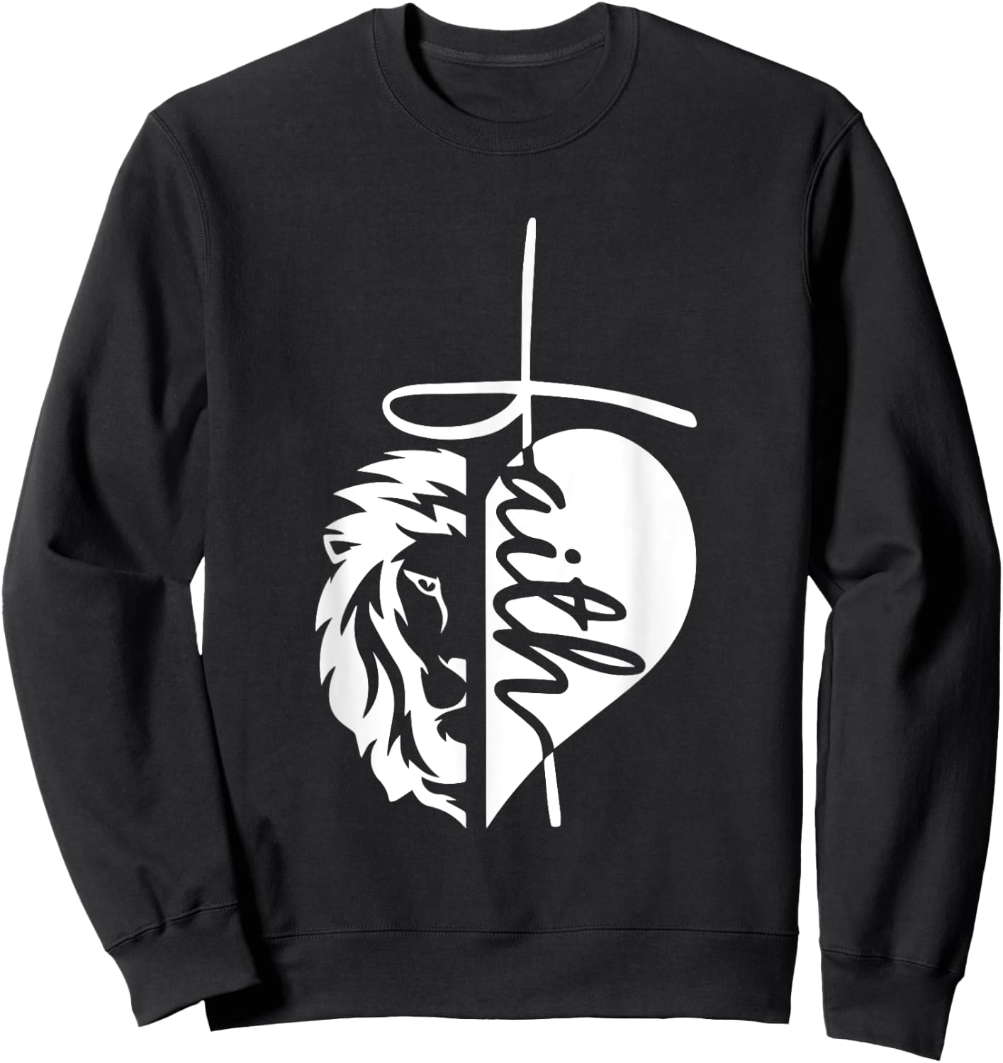 Lion Faith God Jesus Christ Christian Faith Religious Sweatshirt - Sweatshirt | Black