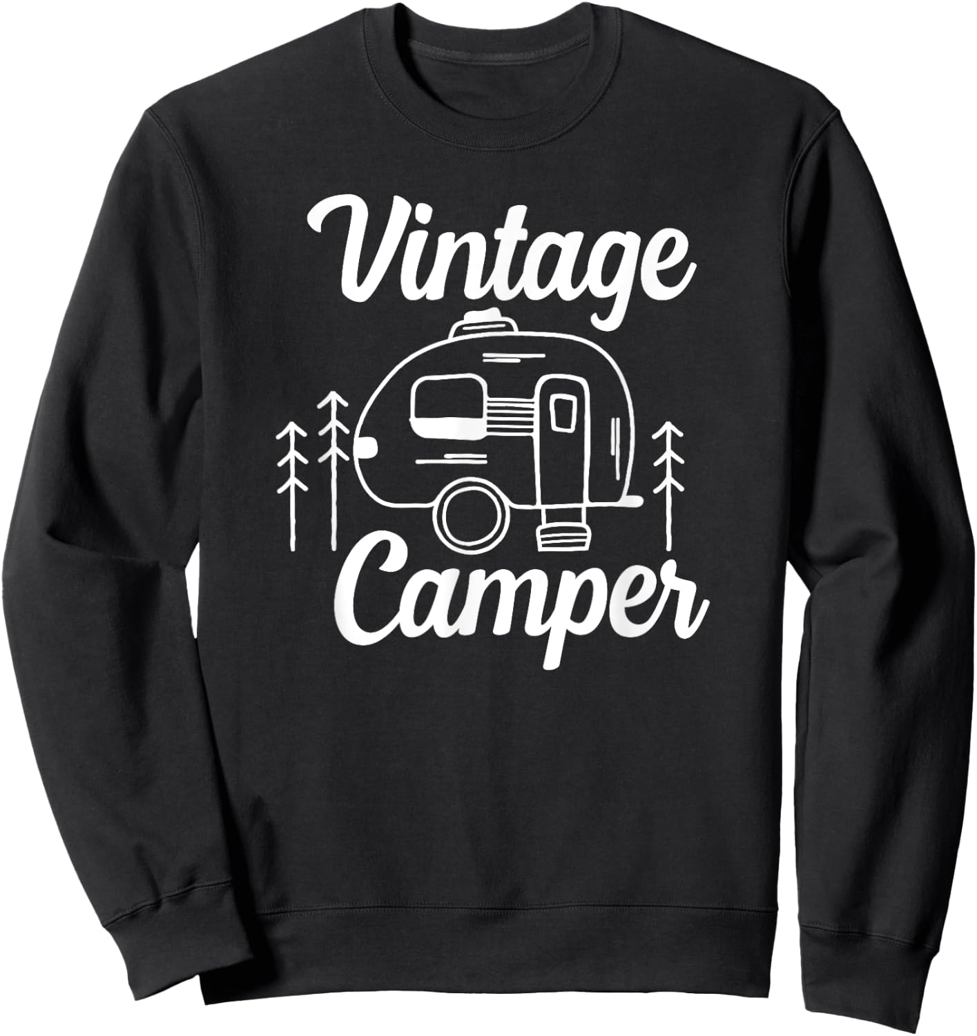 Vintage Camper - Funny Old People Design - Camping Theme Sweatshirt - Sweatshirt | Black