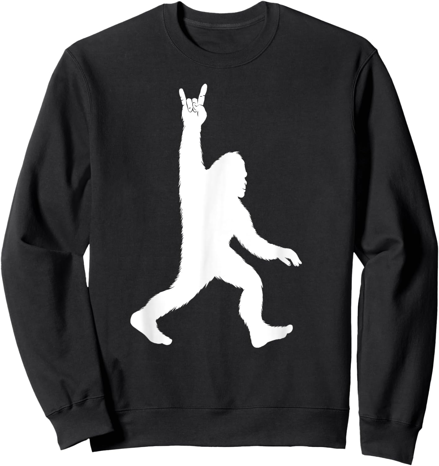 Funny Bigfoot Rock & Roll Sasquatch Believers Gift Men Women Sweatshirt - Sweatshirt | Black