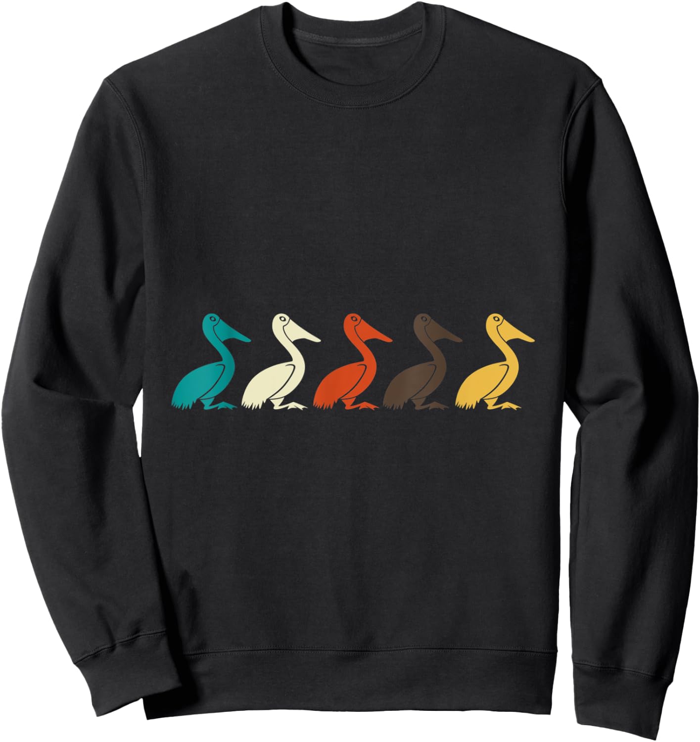 Retro Animals Pelican Sweatshirt - Sweatshirt | Black
