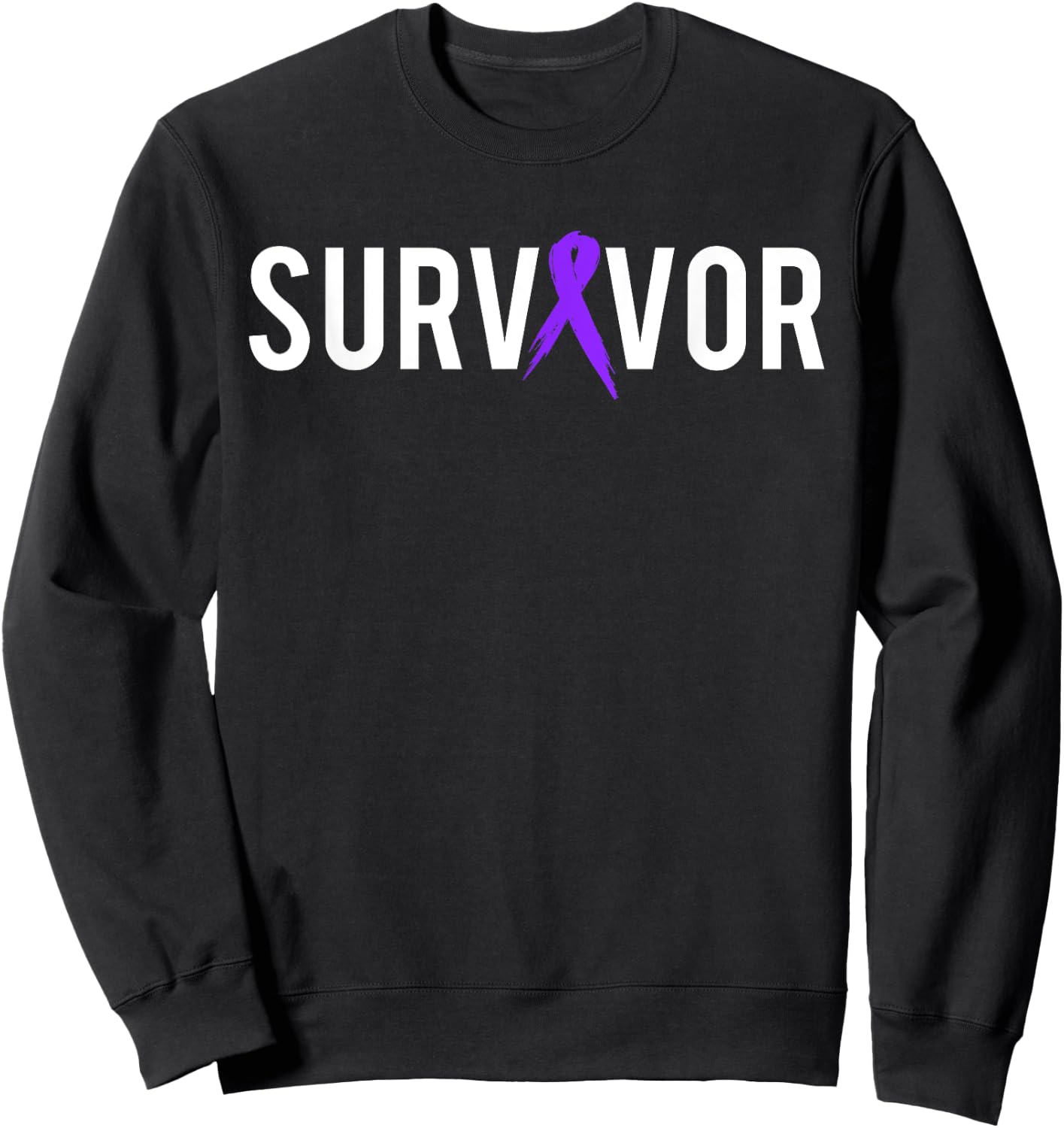 Pancreatic Cancer Survivor Design Gift With Support Ribbon Sweatshirt - Sweatshirt | Black