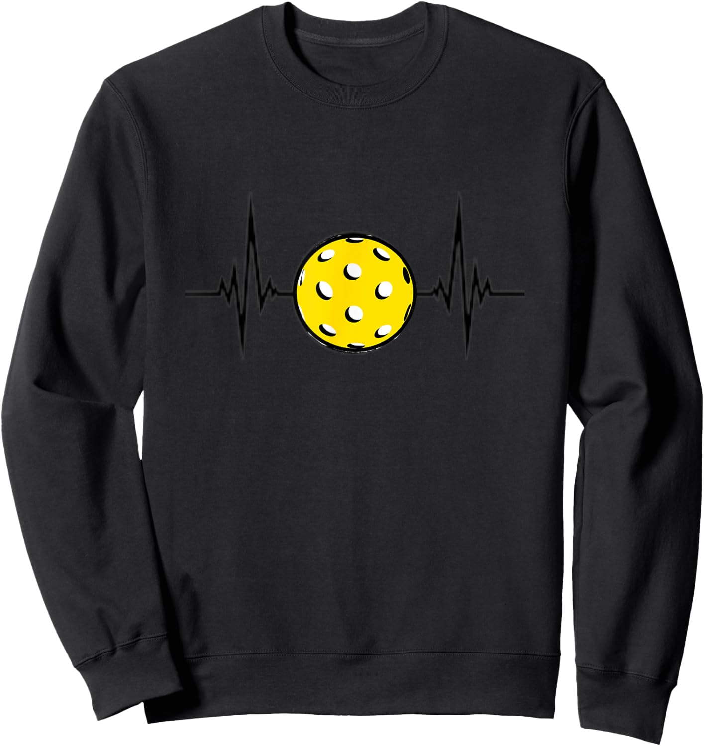 Pickleball is life - heartbeat with Pickleball - funny Sweatshirt - Sweatshirt | Black