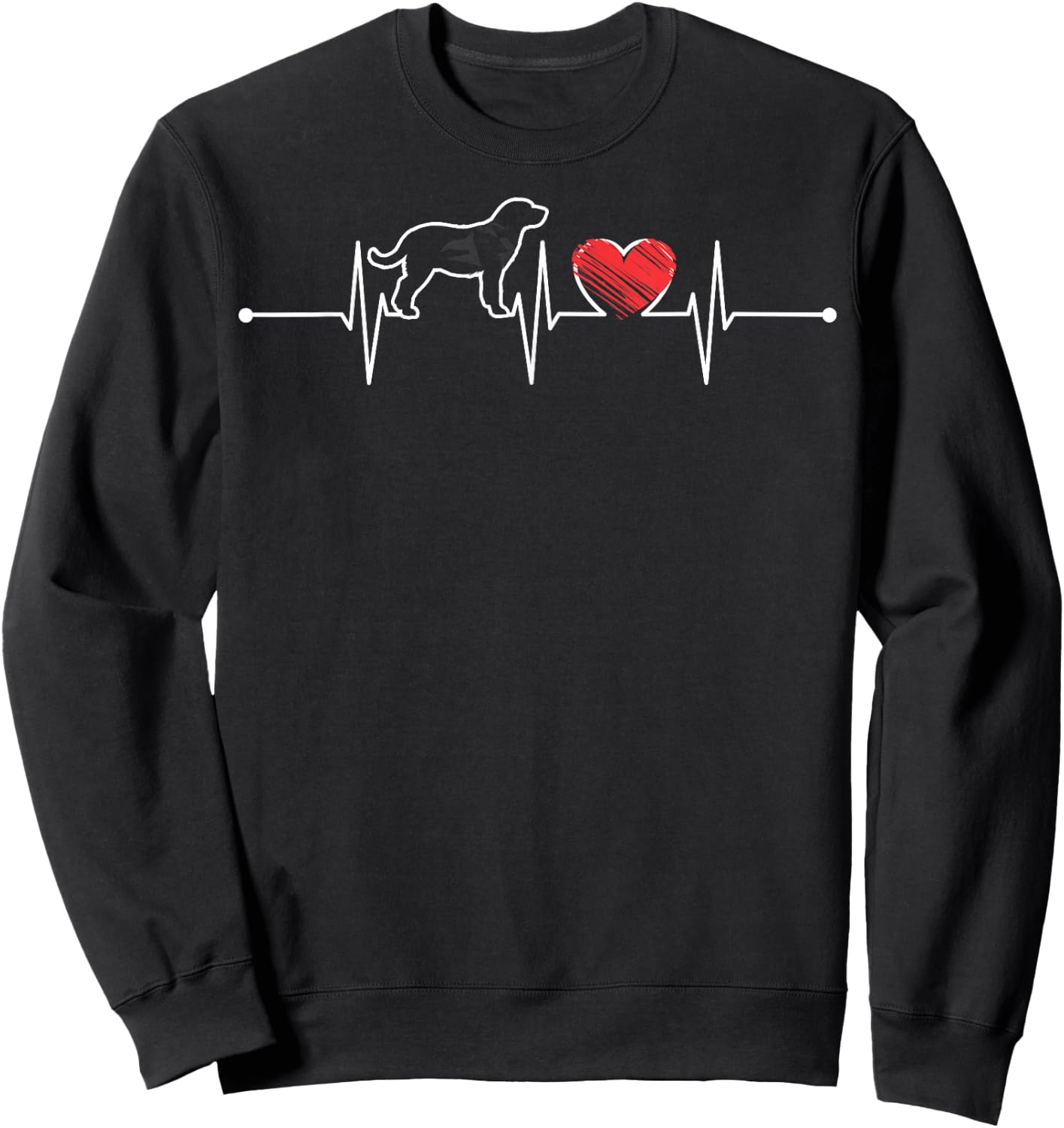 Labrador Retriever Heartbeat Gift EKG Pet Dog Lover Funny Sweatshirt - Sweatshirt | Black