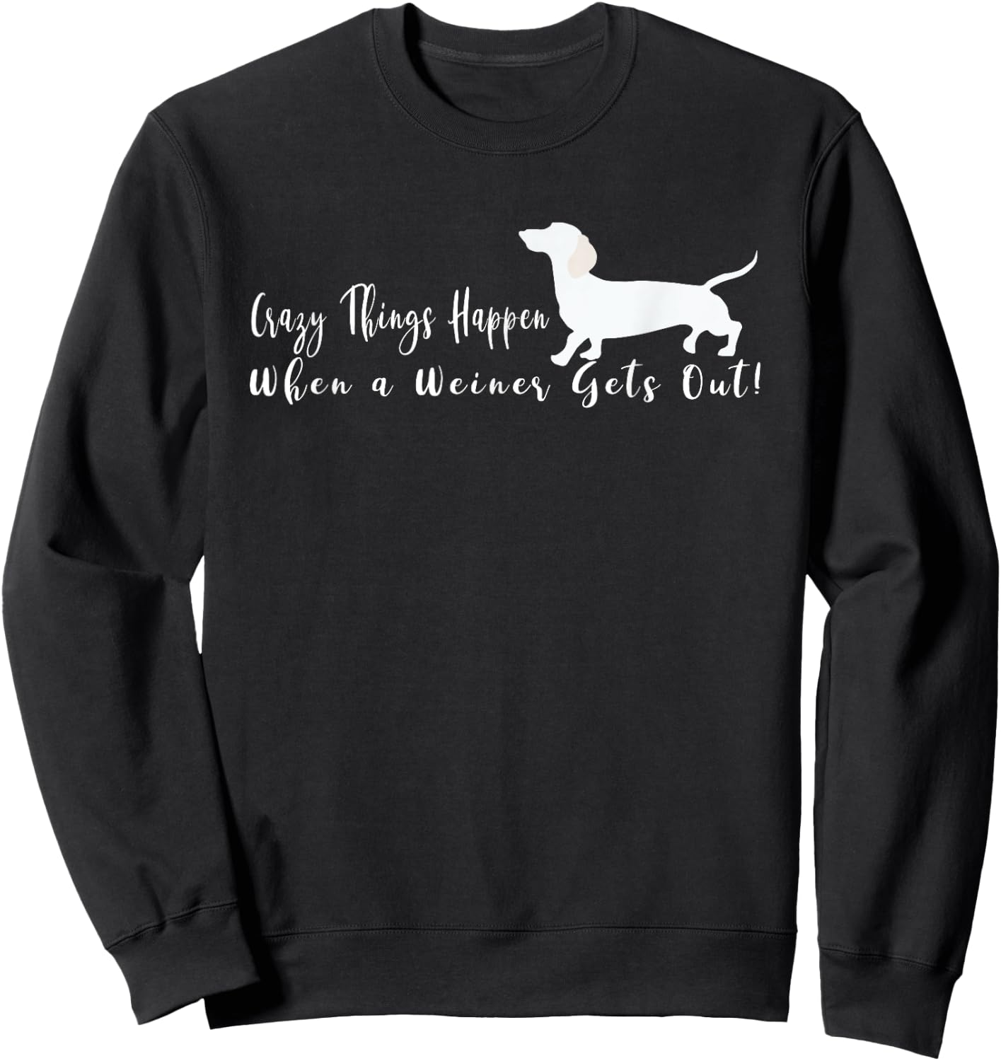 Crazy Things Happen When a Few Weiners Get Out Dachshund Sweatshirt - Sweatshirt | Black