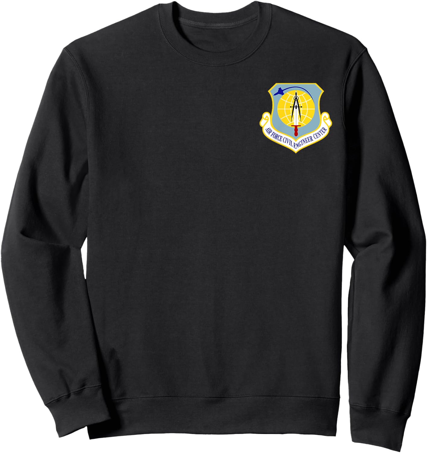 Air Force Civil Engineer Center Military Veteran Patch Sweatshirt - Sweatshirt | Black