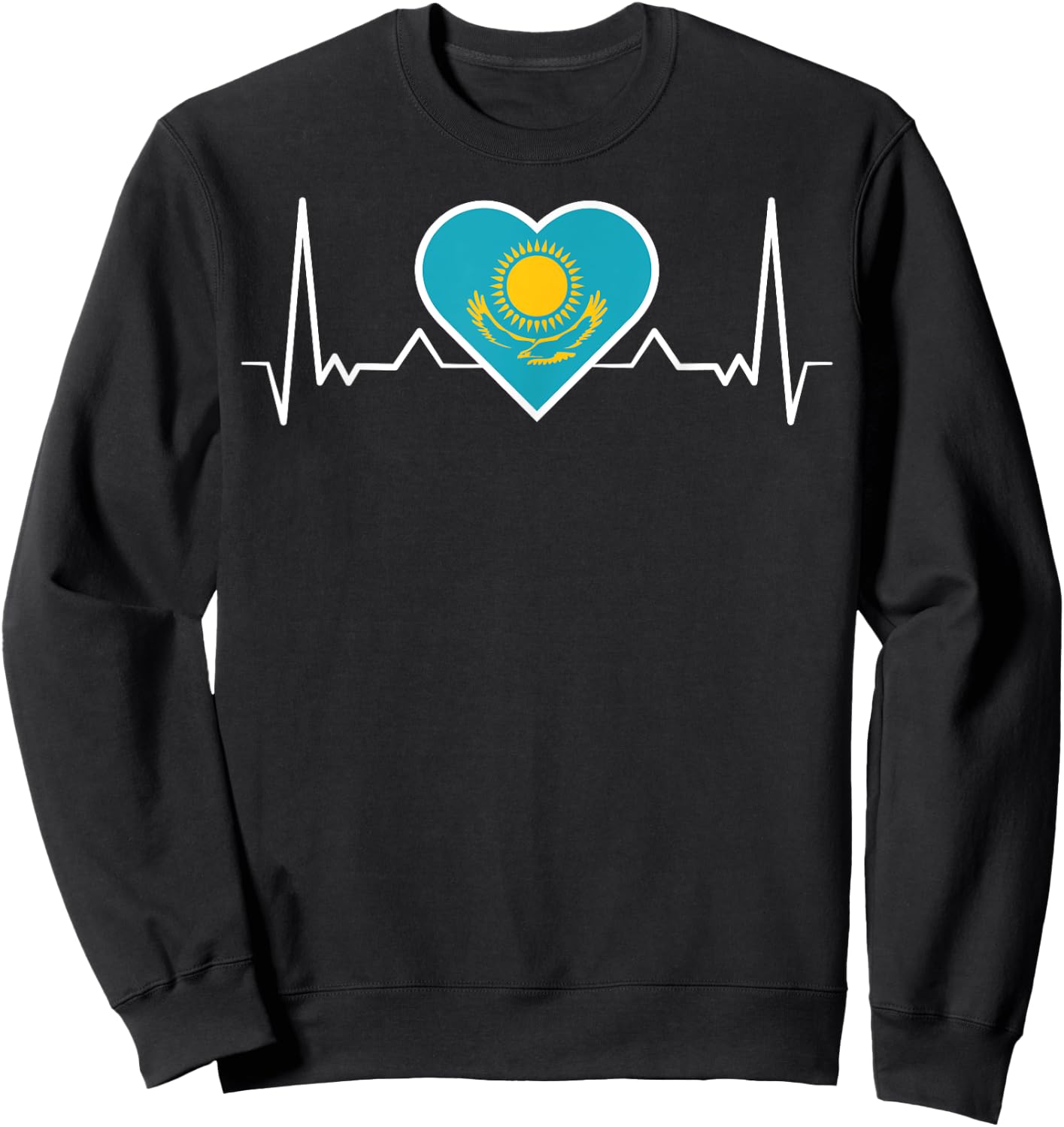 Republic of Kazakhstan Kazakhstan Kazakh Flag Horse Sweatshirt - Sweatshirt | Black