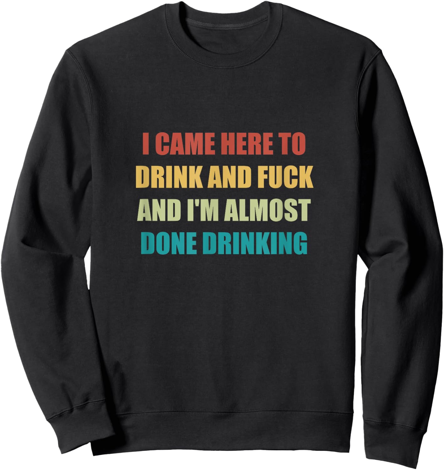 I Came Here To Drink And Fuck And I'm Almost Done Drinking Sweatshirt - Sweatshirt | Black