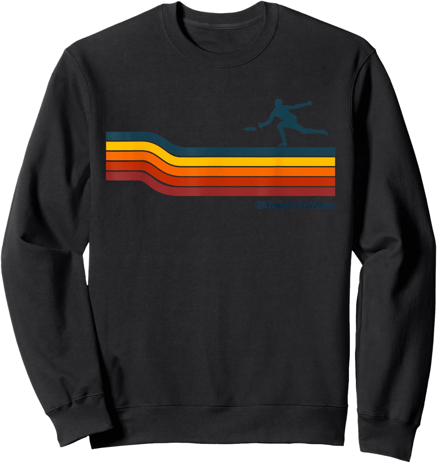 Ultimate Frisbee Retro Color Lines Sweatshirt - Sweatshirt | Black