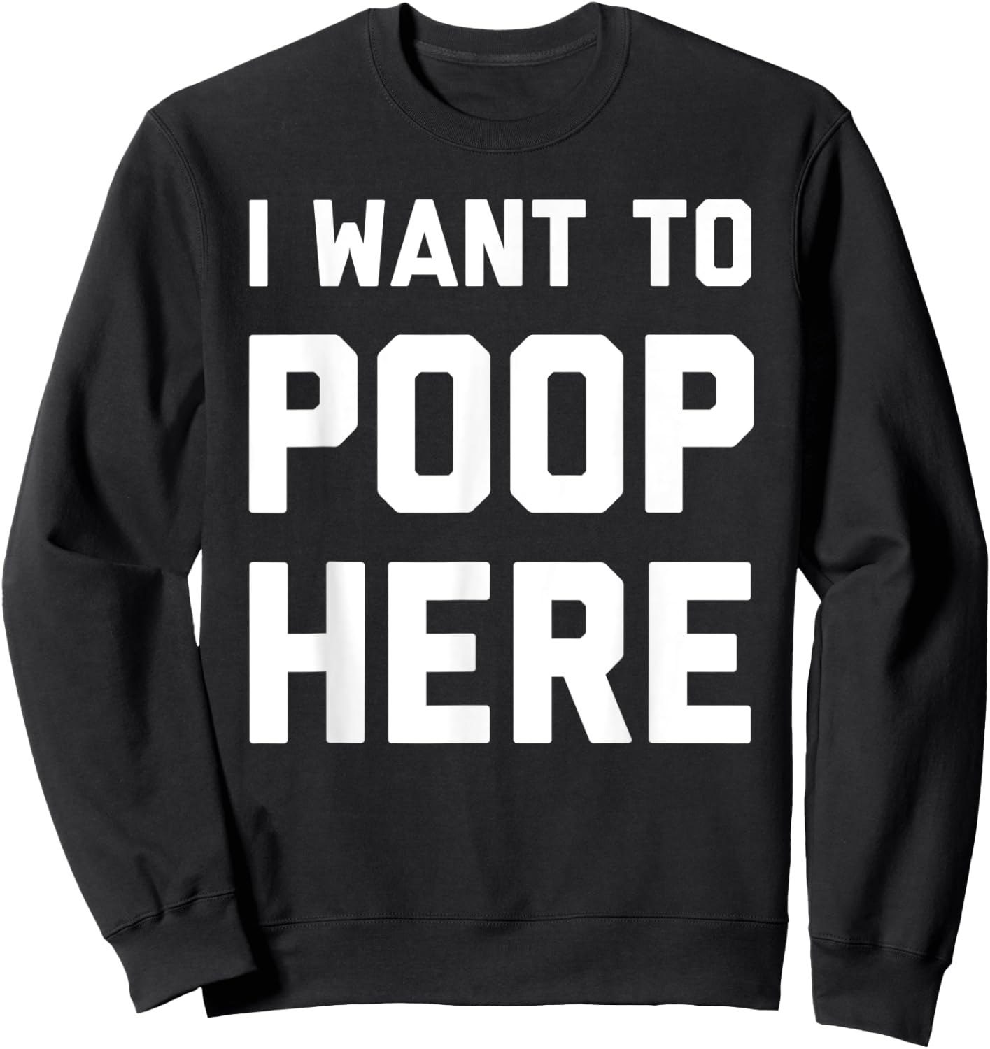 I Want To Poop Here Funny Sweatshirt - Sweatshirt | Black