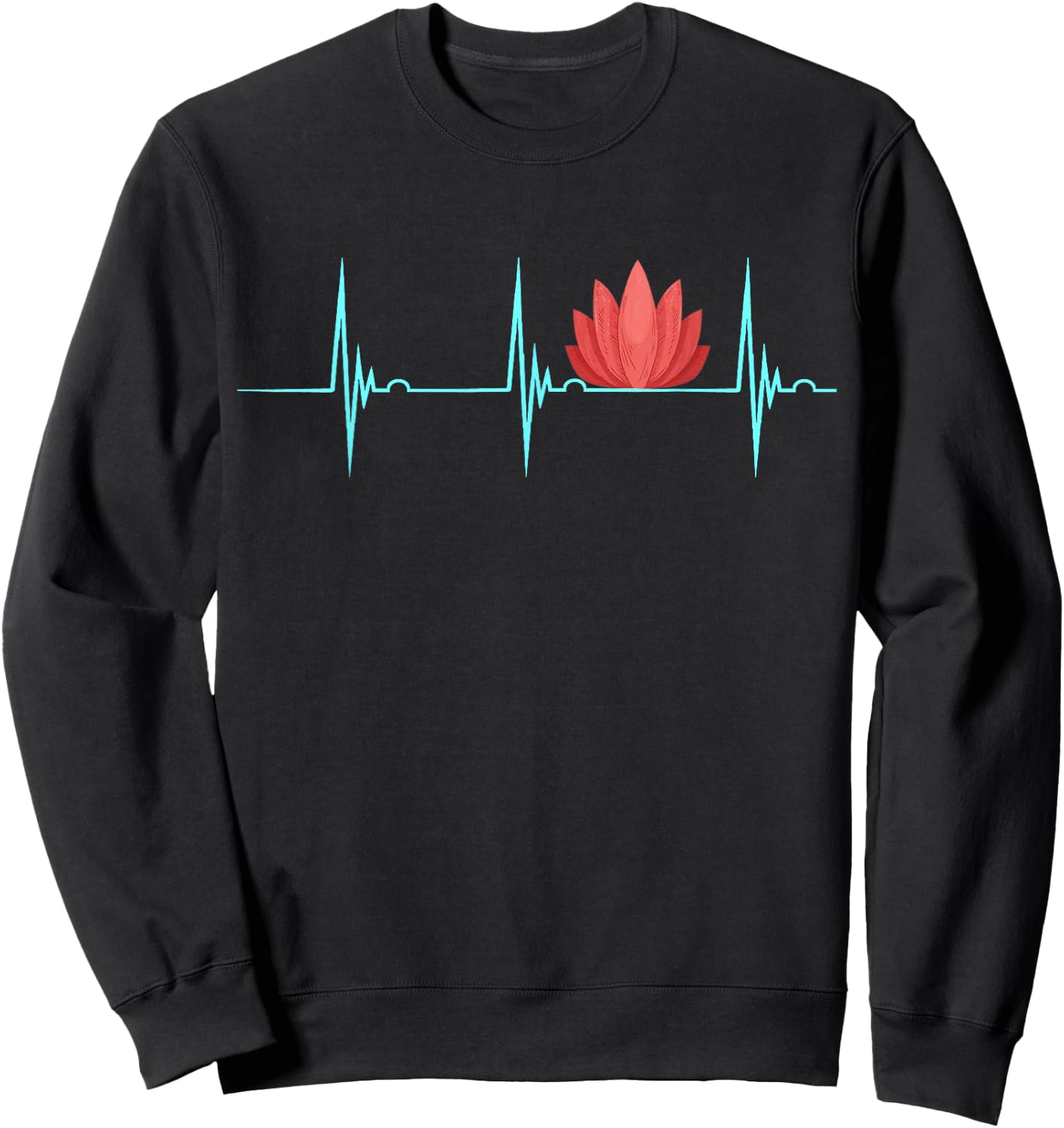 Massage Therapist Heartbeat EKG Pulse Namaste Flower Relax Sweatshirt - Sweatshirt | Black