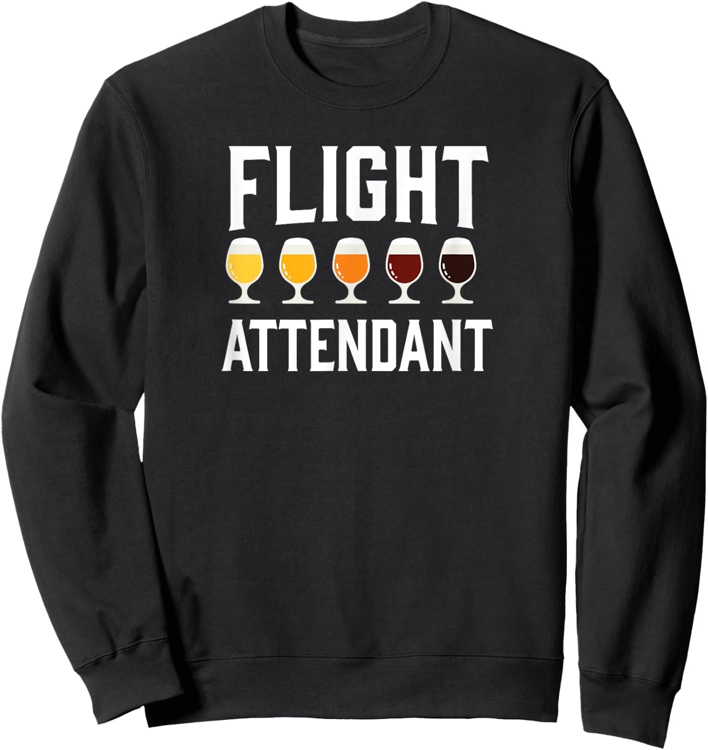 Funny Craft Beer Drinker Flight Attendant Sweatshirt - Sweatshirt | Black