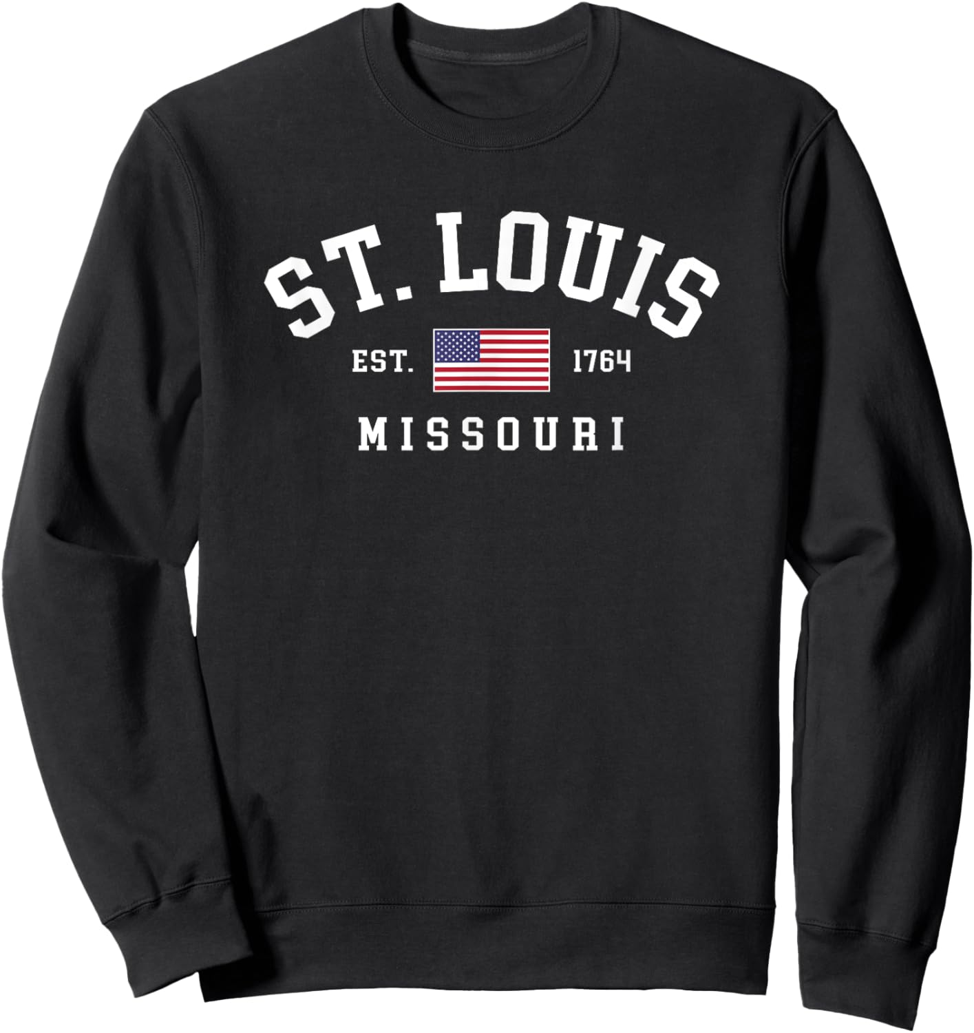 St Louis Missouri July 4th US Flag Retro Throwback Sweatshirt - Sweatshirt | Black