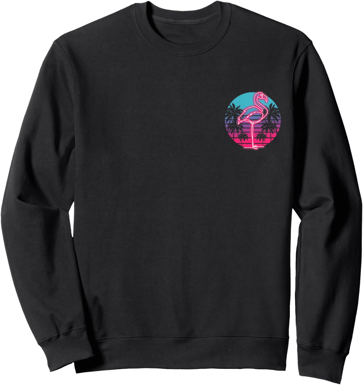 Flamingo Retro 80s Retro Party Miami Flamingo Women Kids Sweatshirt - Sweatshirt | Black