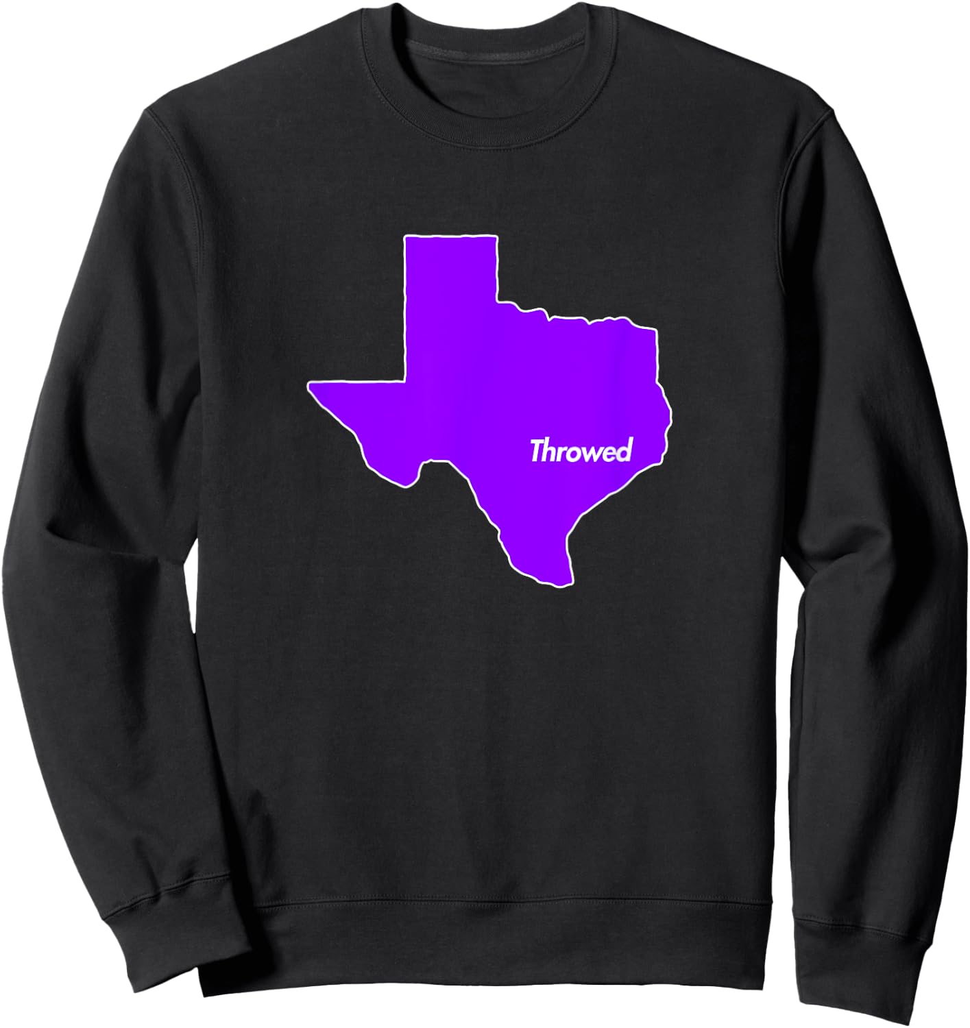 Throwed Houston Purple Texas State TX Lean Screw Chopped Sweatshirt - Sweatshirt | Black