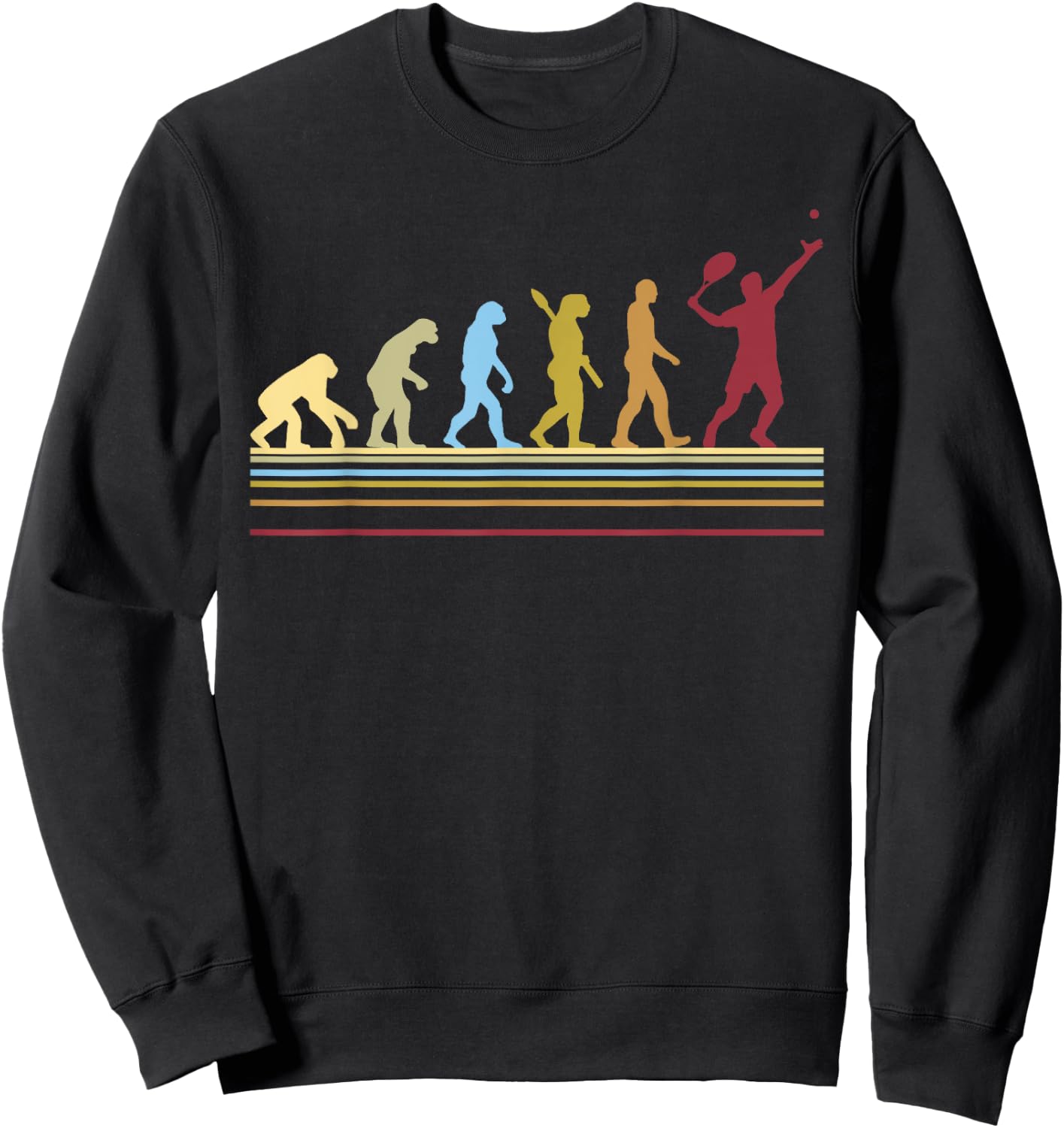 Tennis Player Retro Sport Evolution Sweatshirt - Sweatshirt | Black