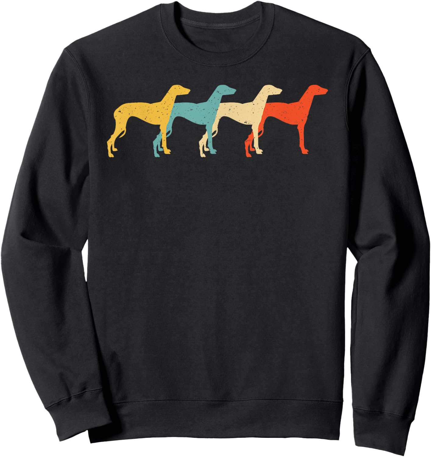 Greyhound Vintage Retro Dog Pet Racer Lover 60s 70s Gift Men Women Girls Kids Sweatshirt - Sweatshirt | Black