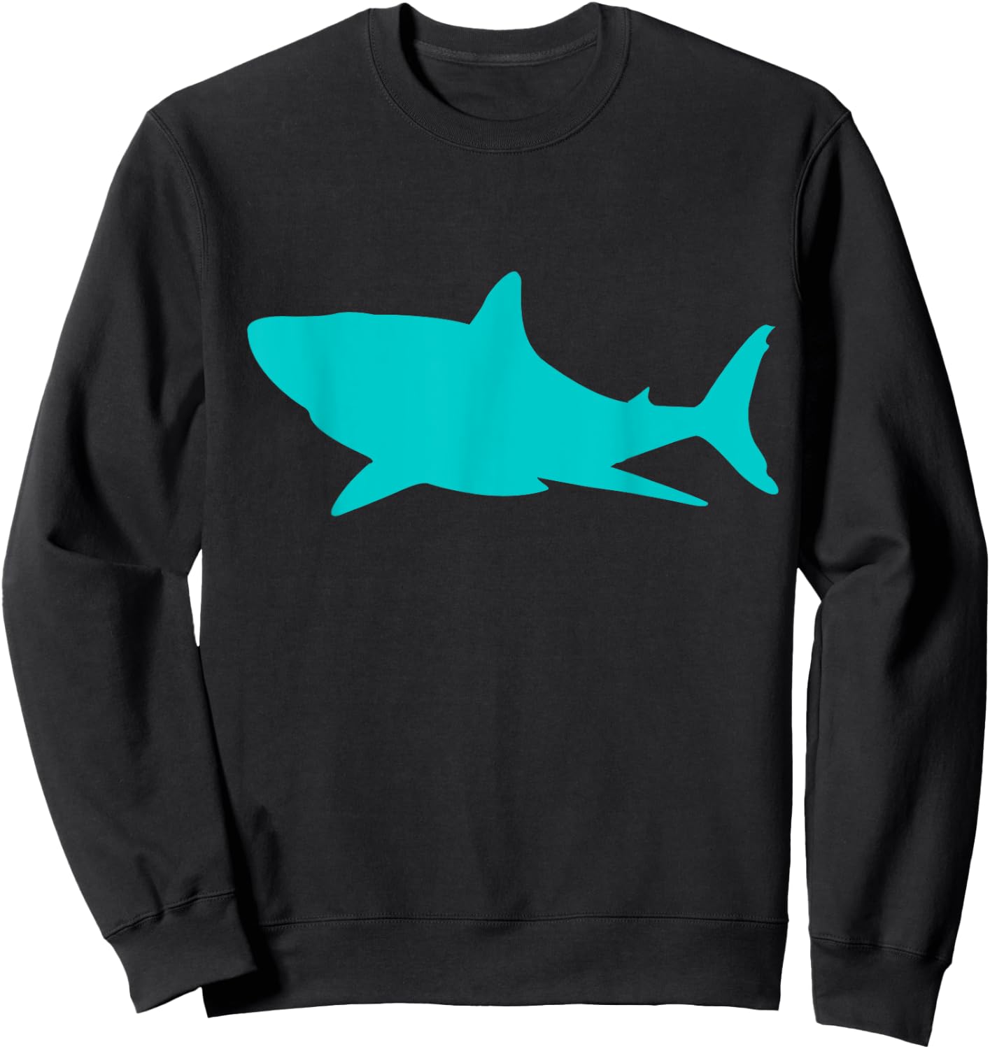 Teal Shark Lover Marine Graphic Sweatshirt - Sweatshirt | Black