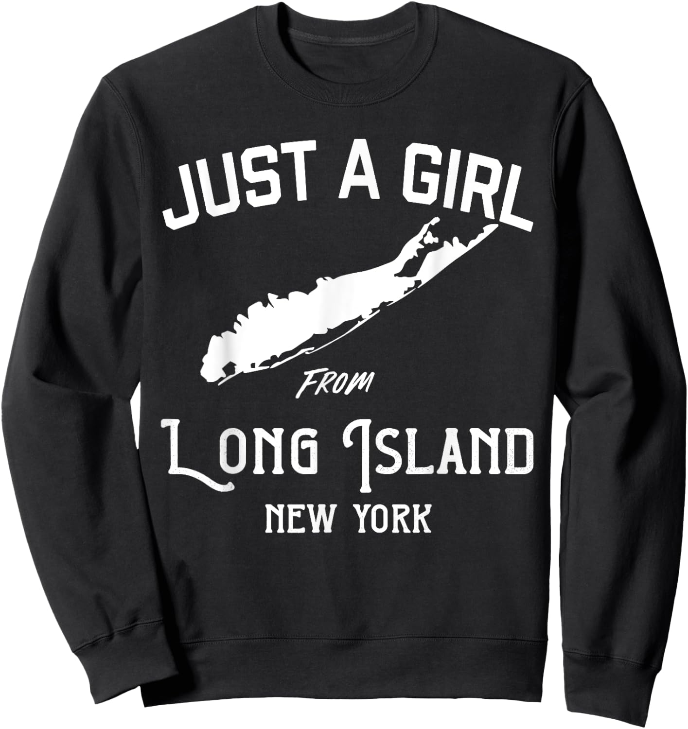 Long Island New York Souvenir , Girl, Wife Map Sweatshirt - Sweatshirt | Black