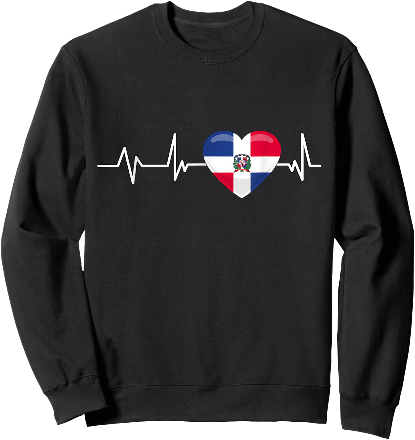 Dominican Republic Heartbeat Gift Dominican Republic Sweatshirt - Sweatshirt | Black