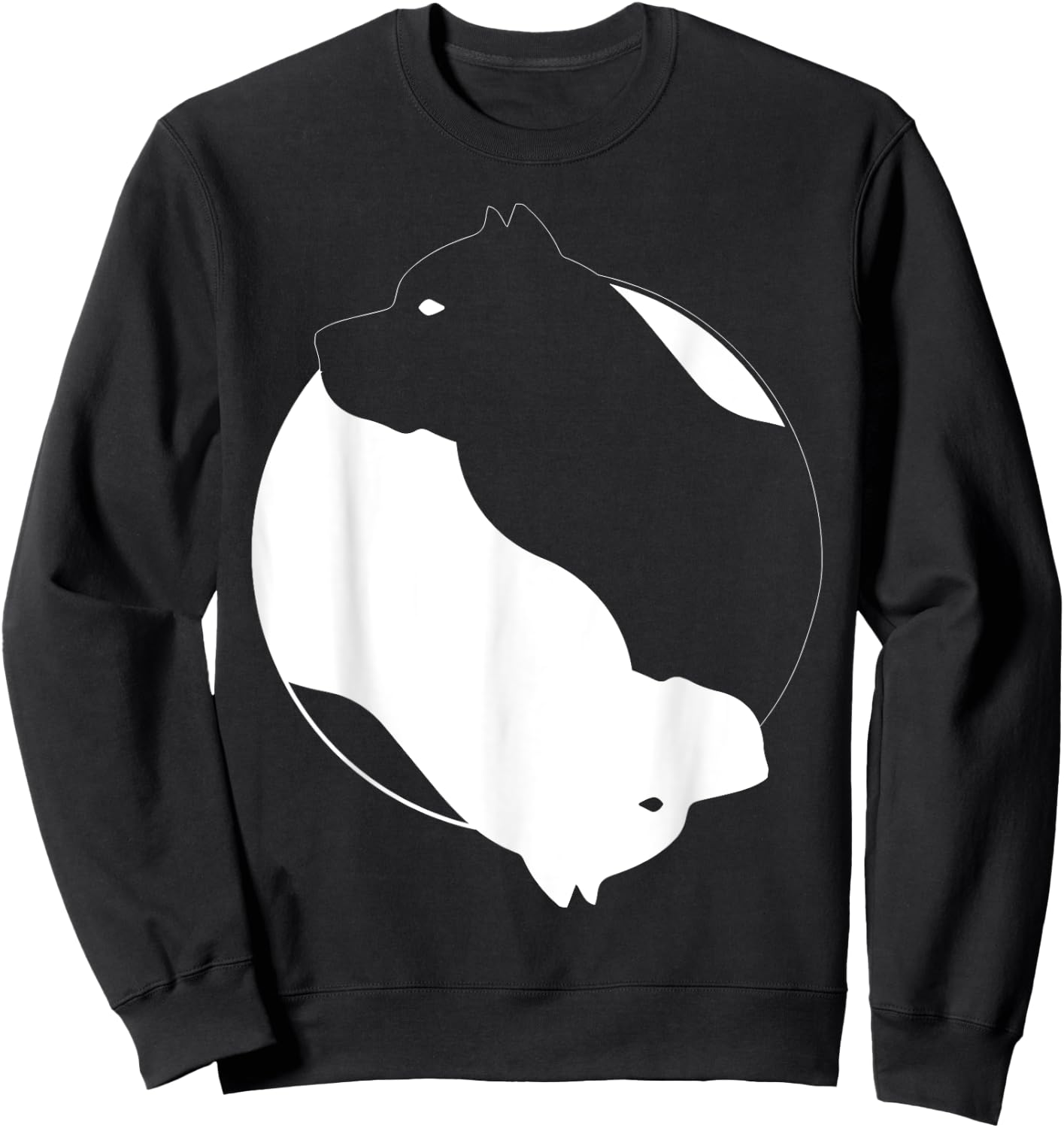 Yin Yang Pitbull Funny Pittie Symbol Zen Meditation Sweatshirt - Sweatshirt | Black