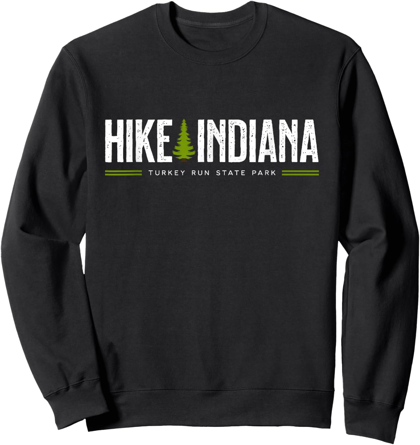 Indiana IN Turkey Run State Park Hike Tree Retro Graphic Sweatshirt - Sweatshirt | Black