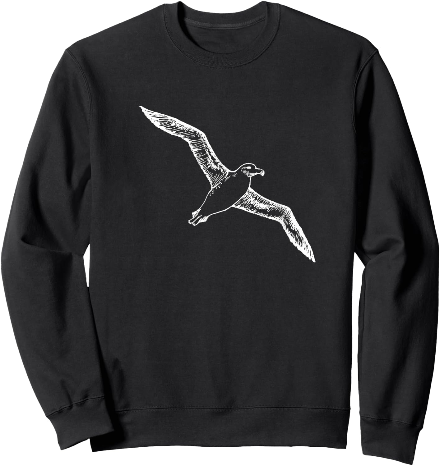 Flying Albatross Bird Design Gift Bird Lover Men Women Sweatshirt - Sweatshirt | Black