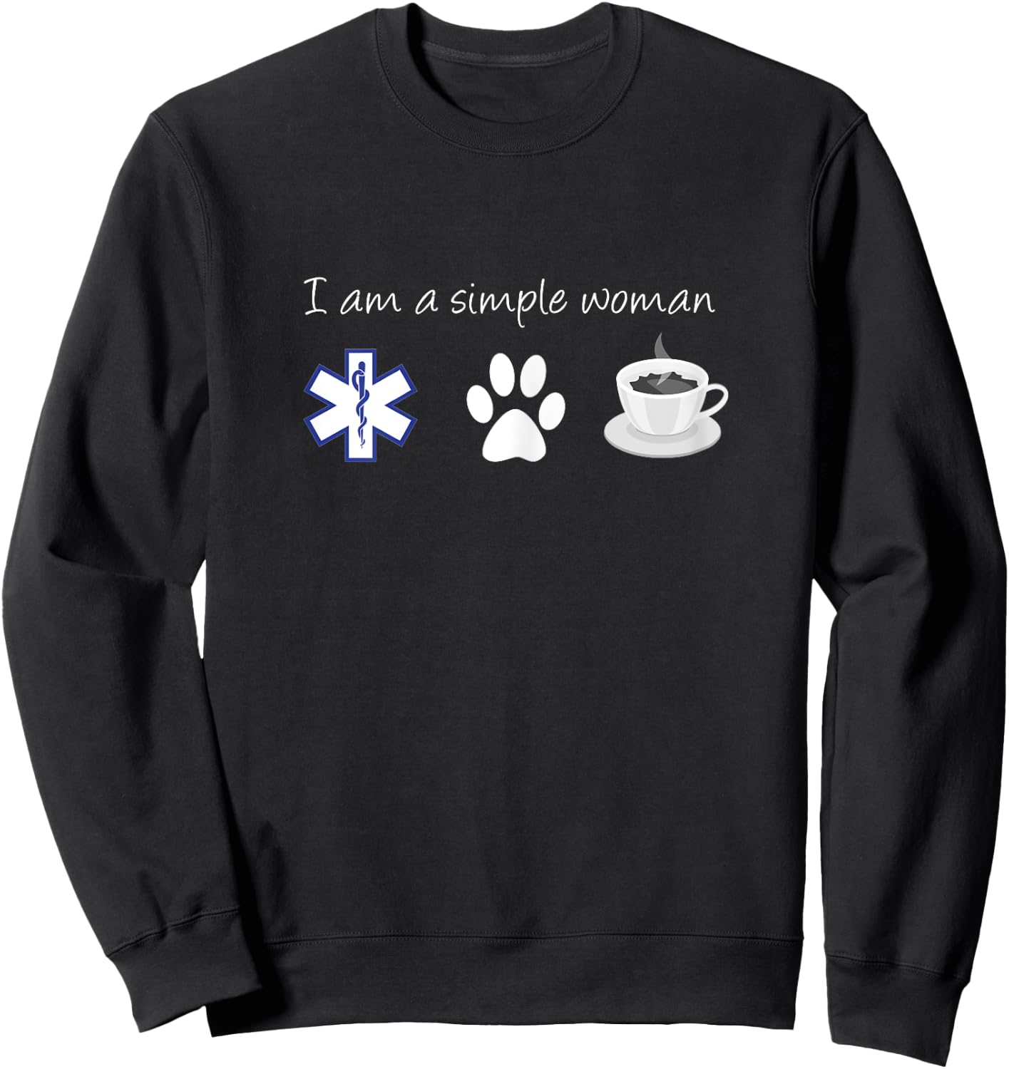 EMT Dogs Coffee Shirt Dog Lover EMT Coffee Lover Gift Sweatshirt - Sweatshirt | Black