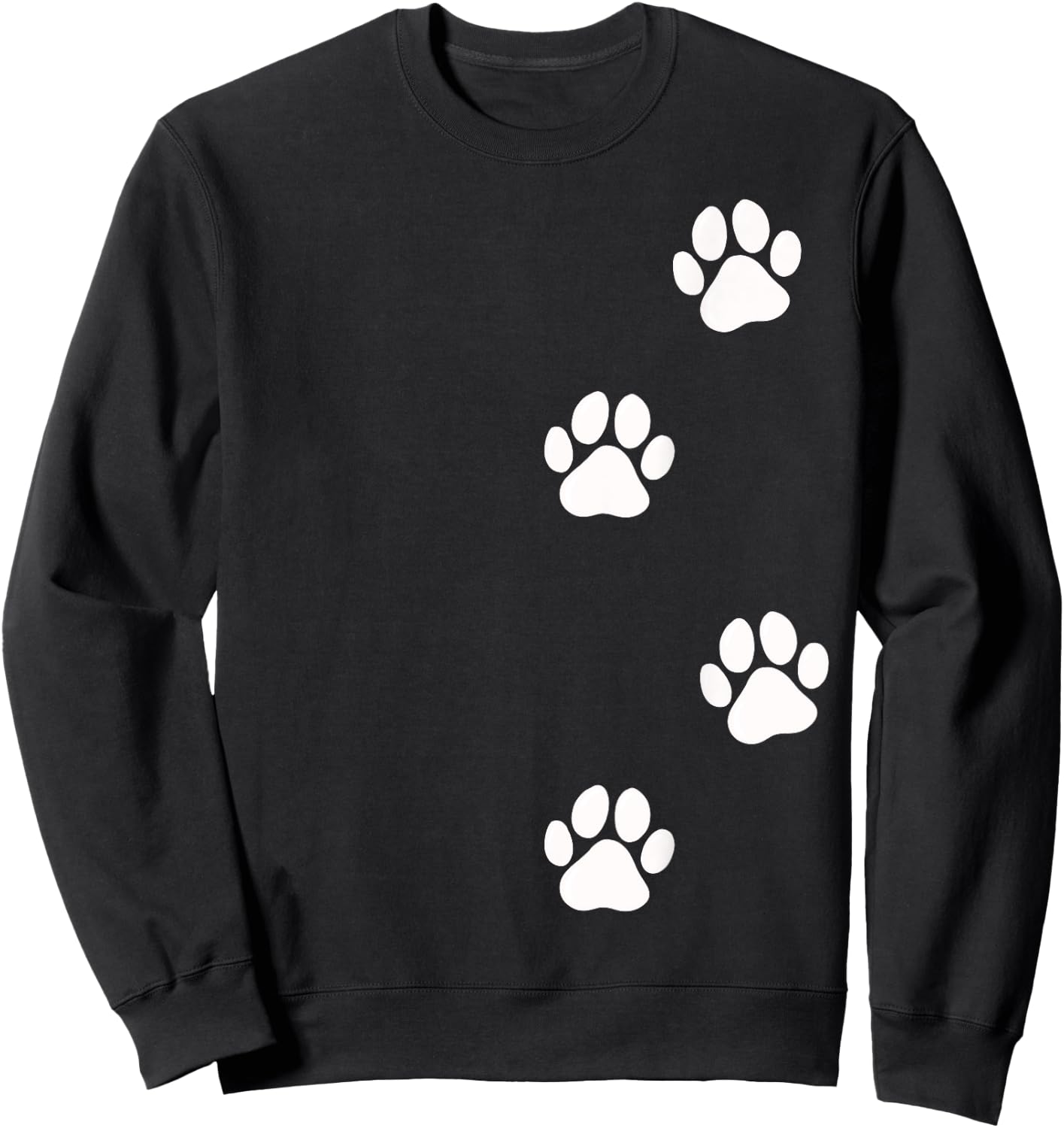 Paw Print Dog Cat Pet Lover Women Girls Kids Sweatshirt - Sweatshirt | Black