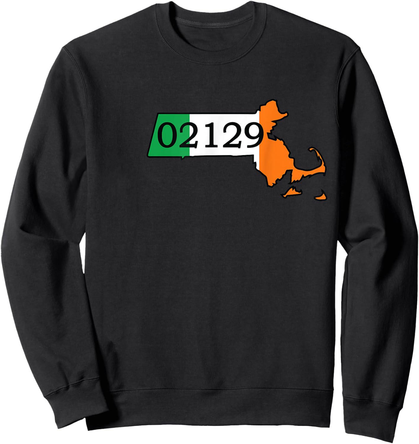 Charlestown 02129 Irish Flag Sweatshirt - Sweatshirt | Black