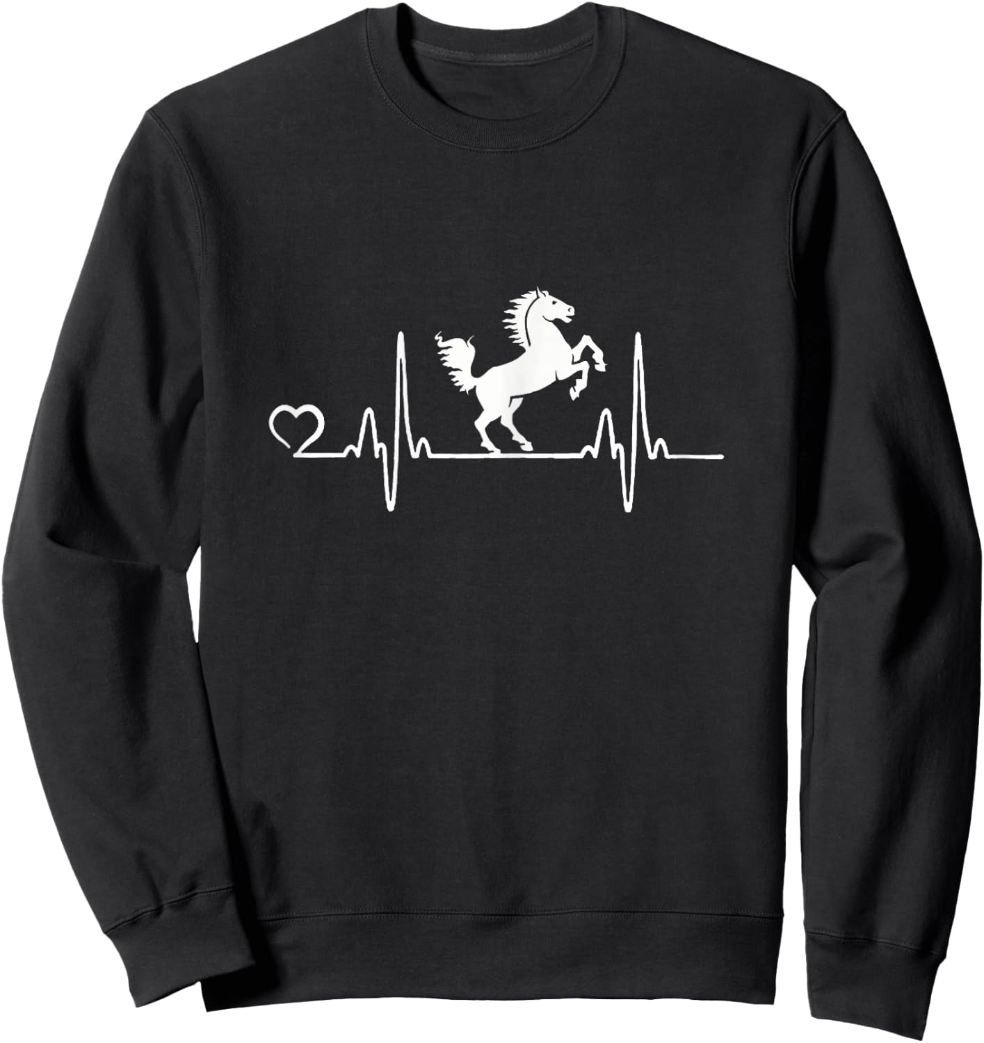 Horse Heartbeat Dressage and Girls Graphic Sweatshirt - Sweatshirt | Black