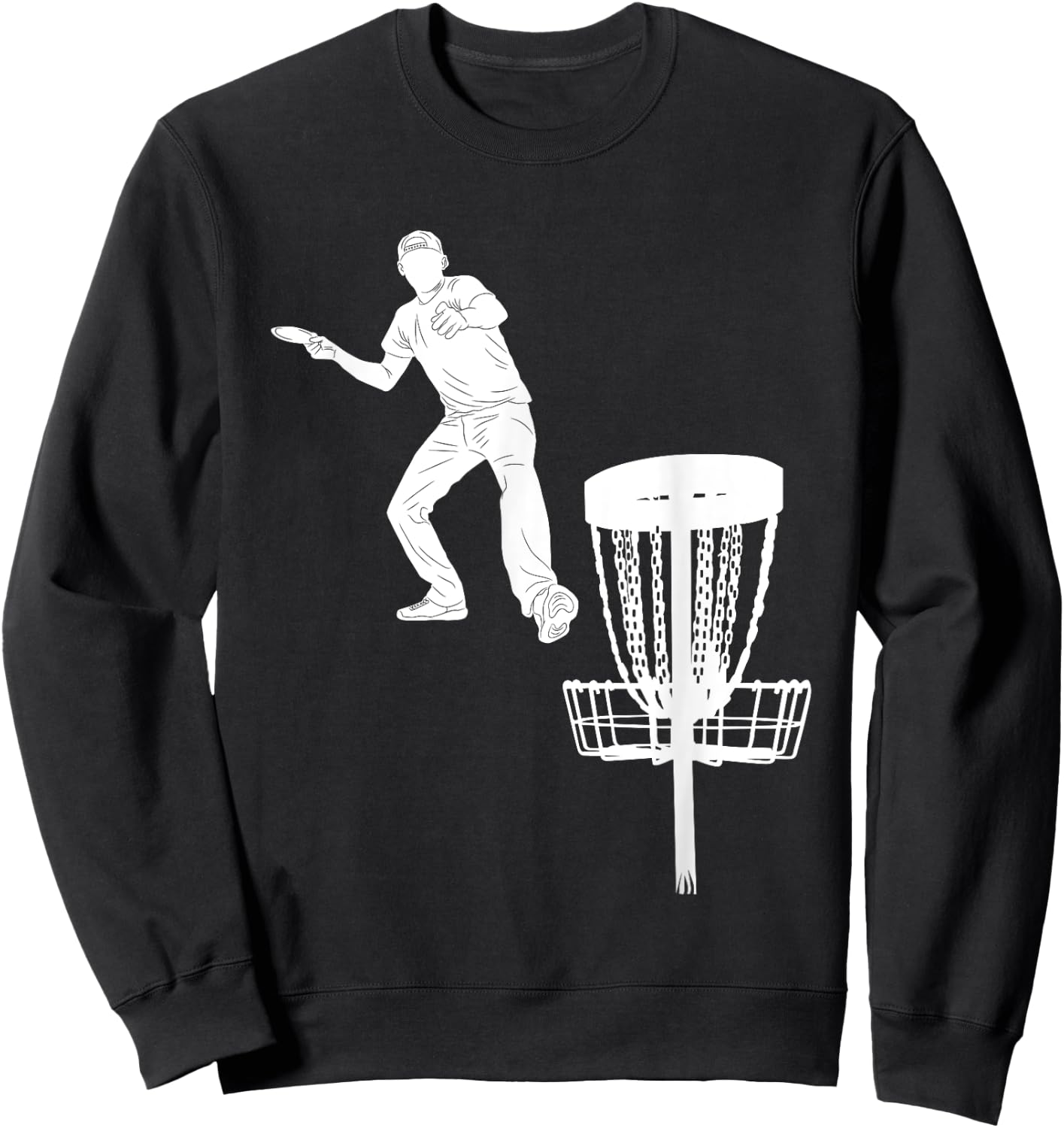 Silhouette American Disc Golf Player Frolf Targeting Sweatshirt - Sweatshirt | Black