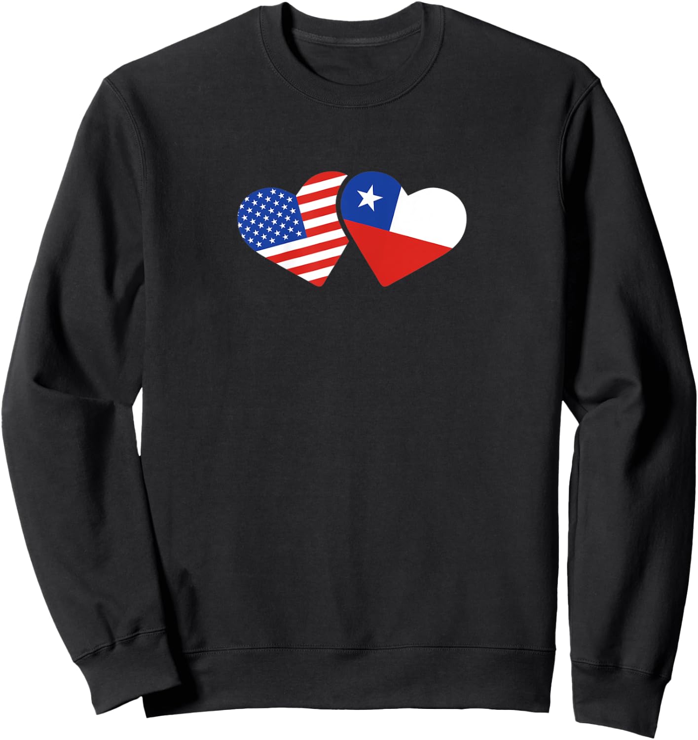 USA Chile Flag T Shirt Hearts Chileans American Love Cute Sweatshirt - Sweatshirt | Black