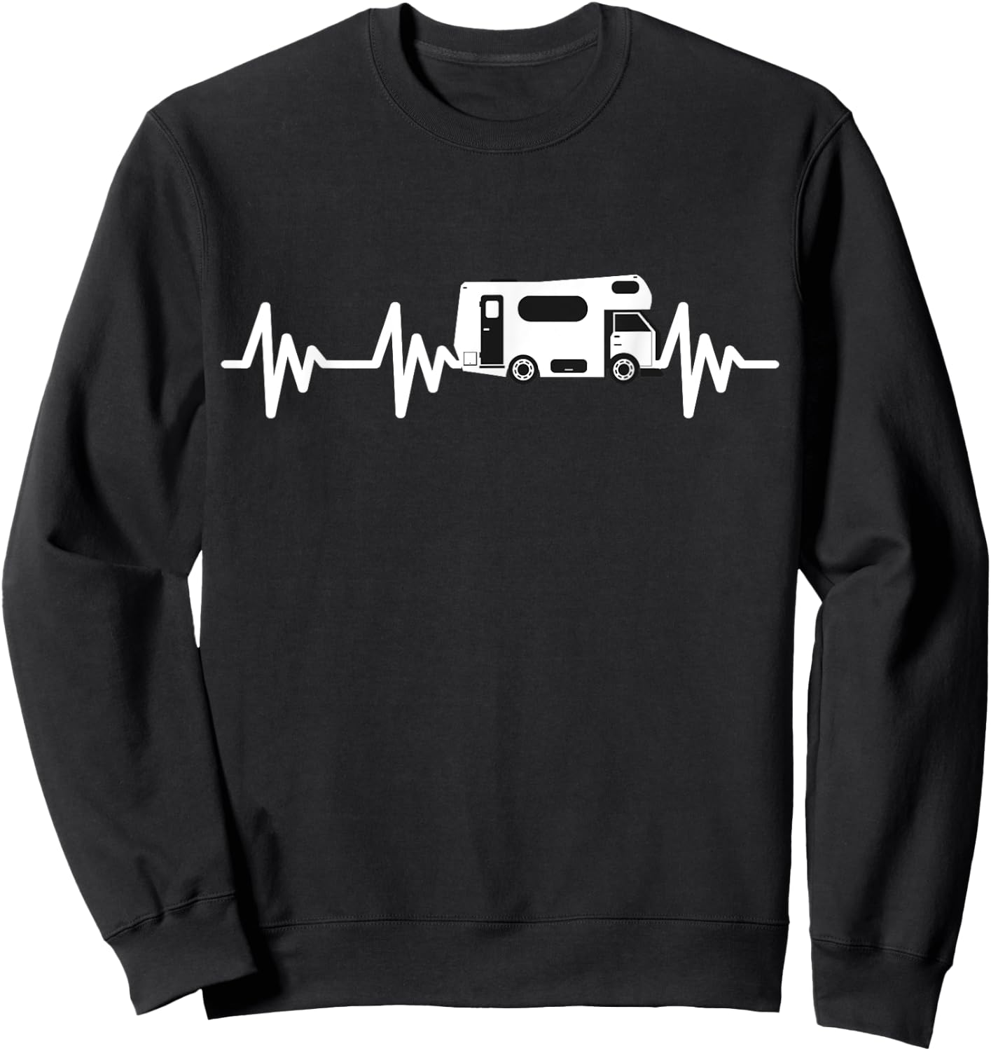 Motorhome camping camper Heartbeat motorhome Sweatshirt - Sweatshirt | Black