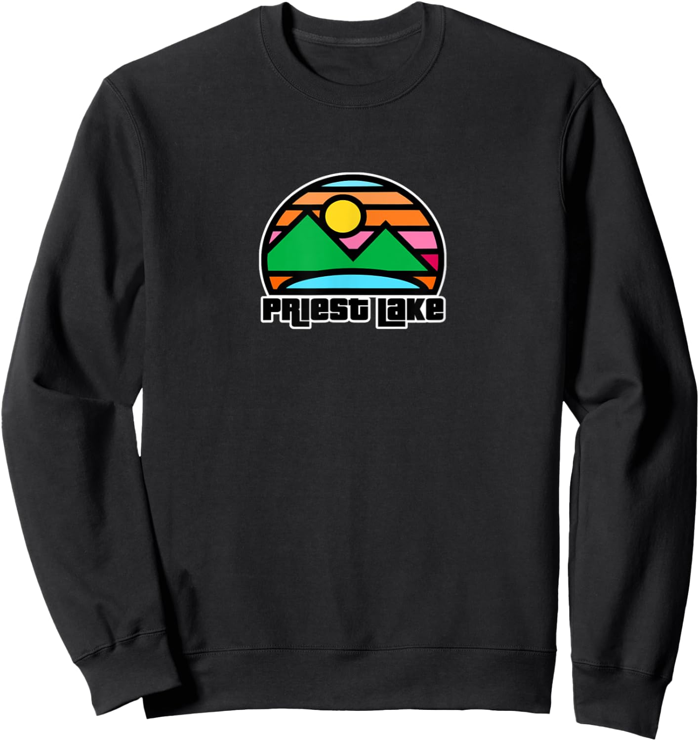 Priest Lake Idaho Nature Vacation Souvenir Sweatshirt - Sweatshirt | Black