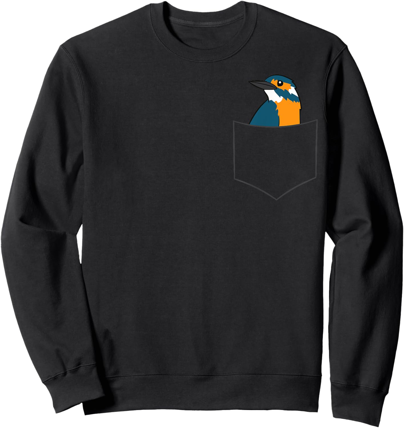 Kingfisher Bird In A Pocket Cute Pocket Kingfishers Sweatshirt - Sweatshirt | Black