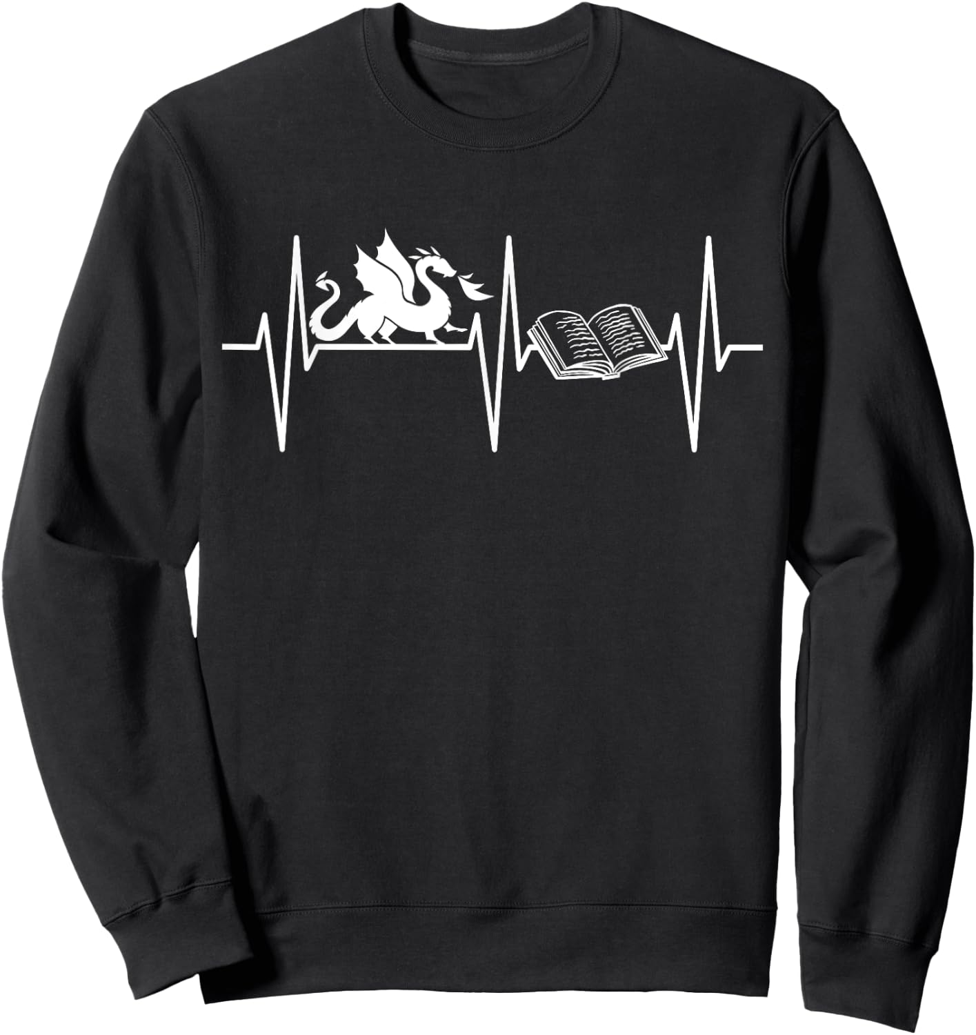 Book Dragon Shirt Funny Book Lover Fantasy Dragon Lover Sweatshirt - Sweatshirt | Black