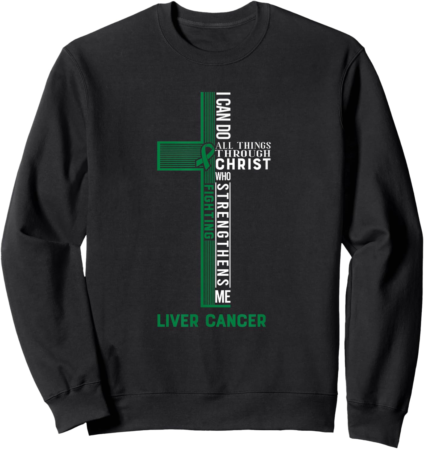 Liver Cancer Fight Cancer Ribbon Sweatshirt - Sweatshirt | Black