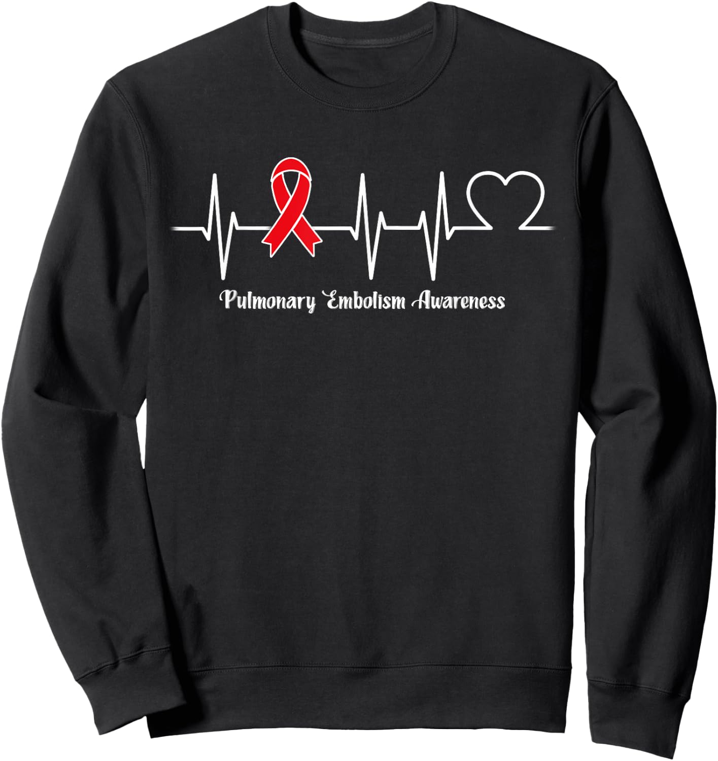 Heartbeat Pulmonary Embolism Warrior Sweatshirt - Sweatshirt | Black