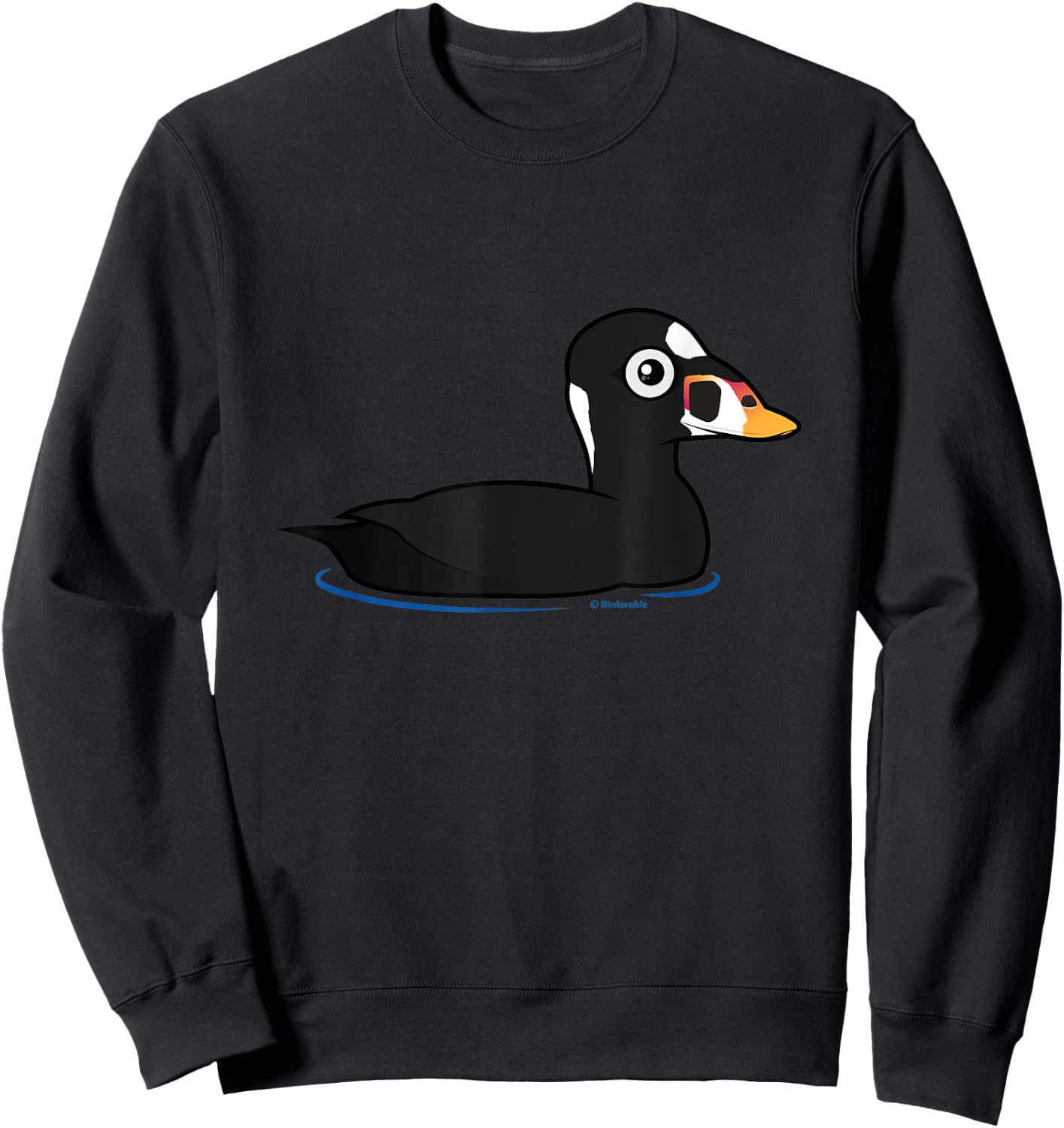 Cute Cartoon Surf Scoter Sea Duck Birder Bird Lover Gift Sweatshirt - Sweatshirt | Black