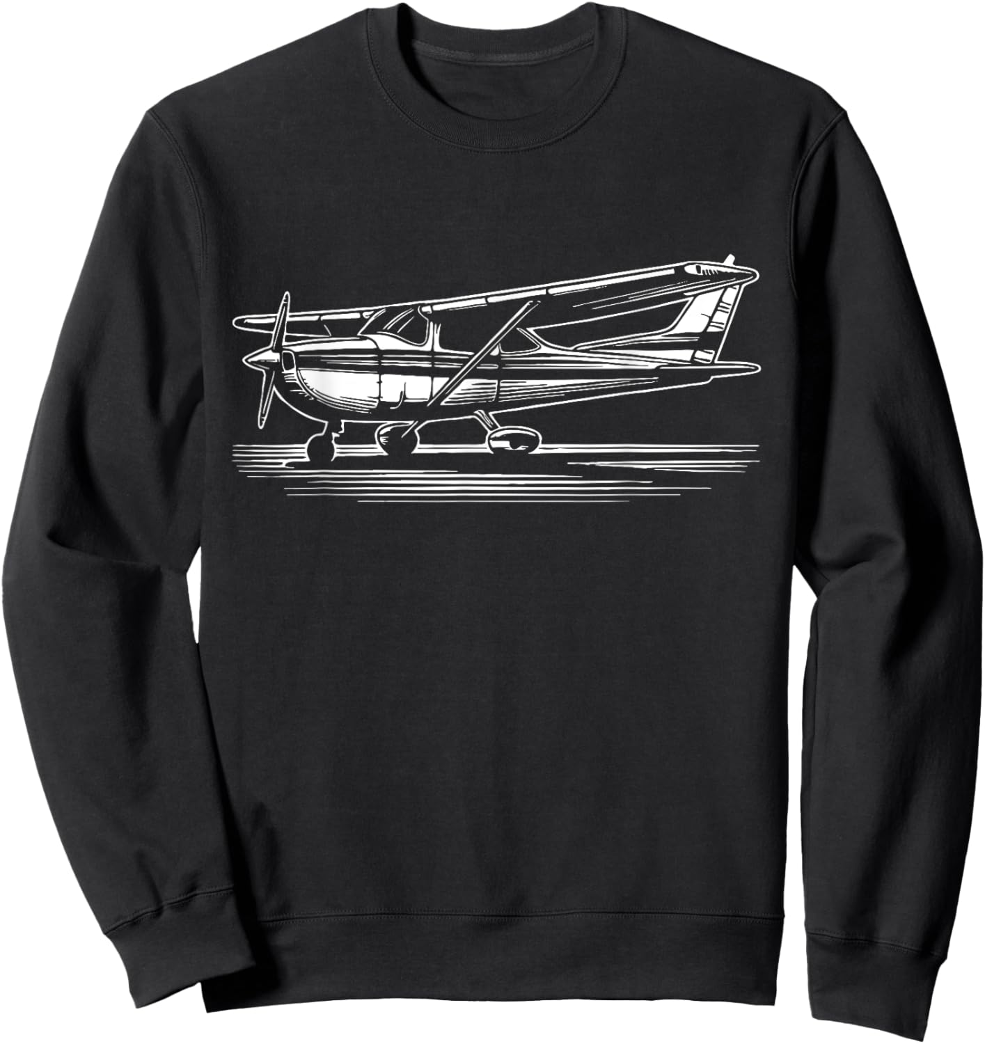 Pilot C172 Flying Airplane Over Mountains Sweatshirt - Sweatshirt | Black