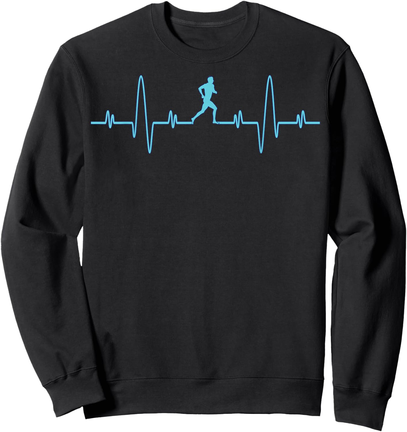 Funny Running Heartbeat Shirt - Runners & Joggers Cool Gifts Sweatshirt - Sweatshirt | Black