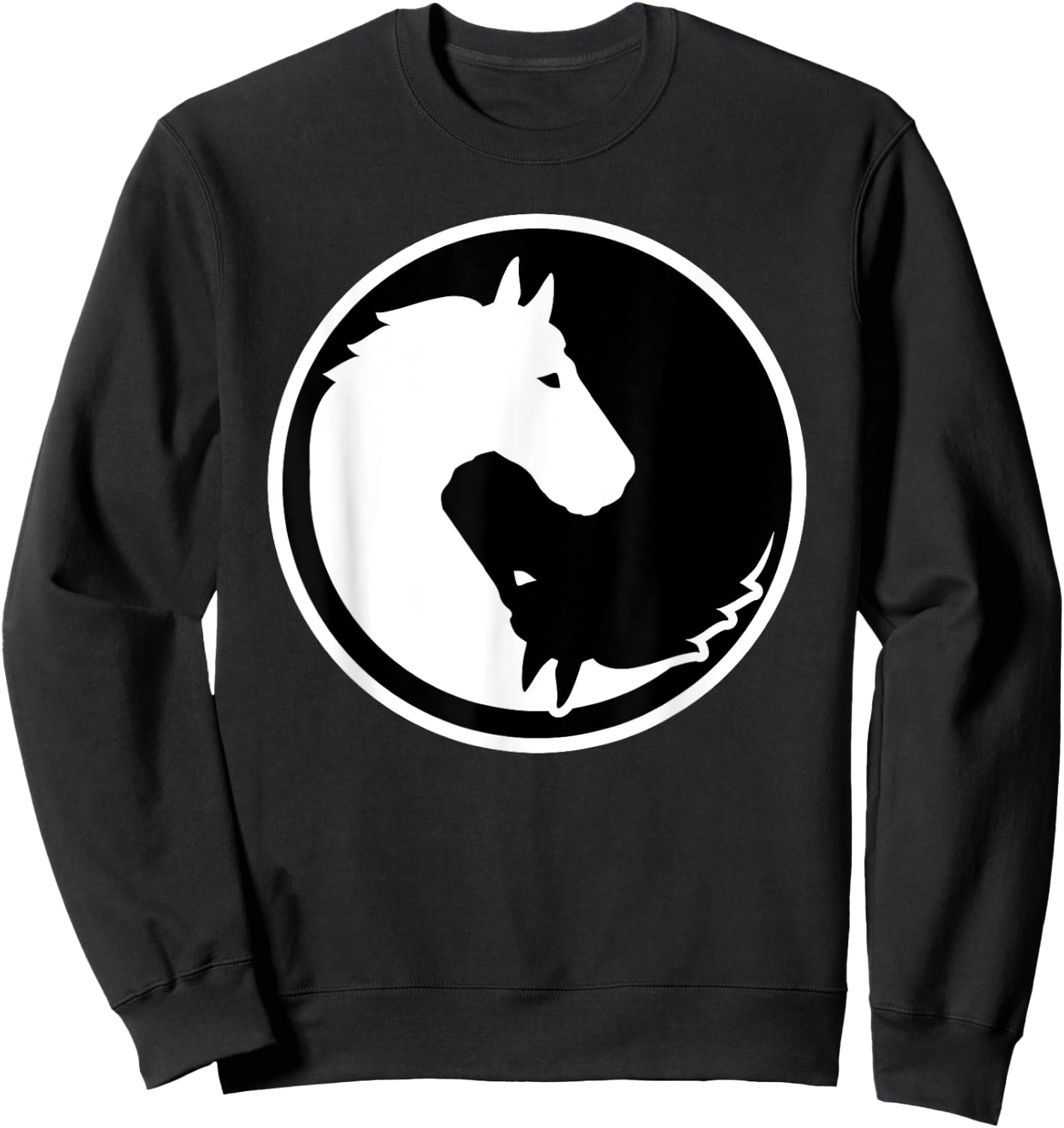 Horse yin and yang Sweatshirt - Sweatshirt | Black