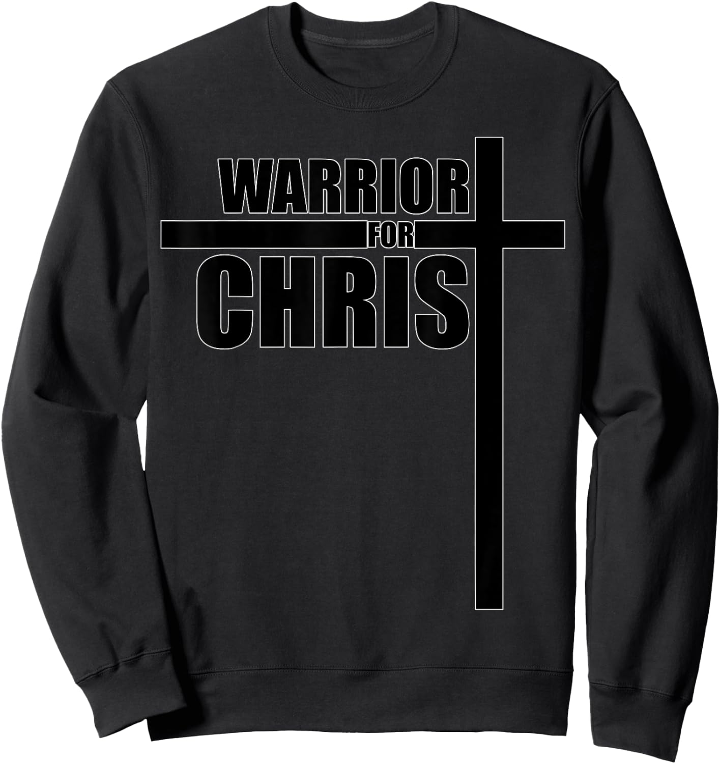 Positive And Encouraging Christian Cross Warrior For Christ Sweatshirt - Sweatshirt | Black